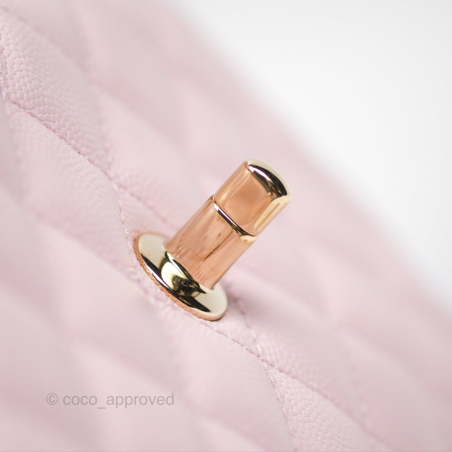 Chanel Small Coco Handle Light Pink Caviar Gold Hardware