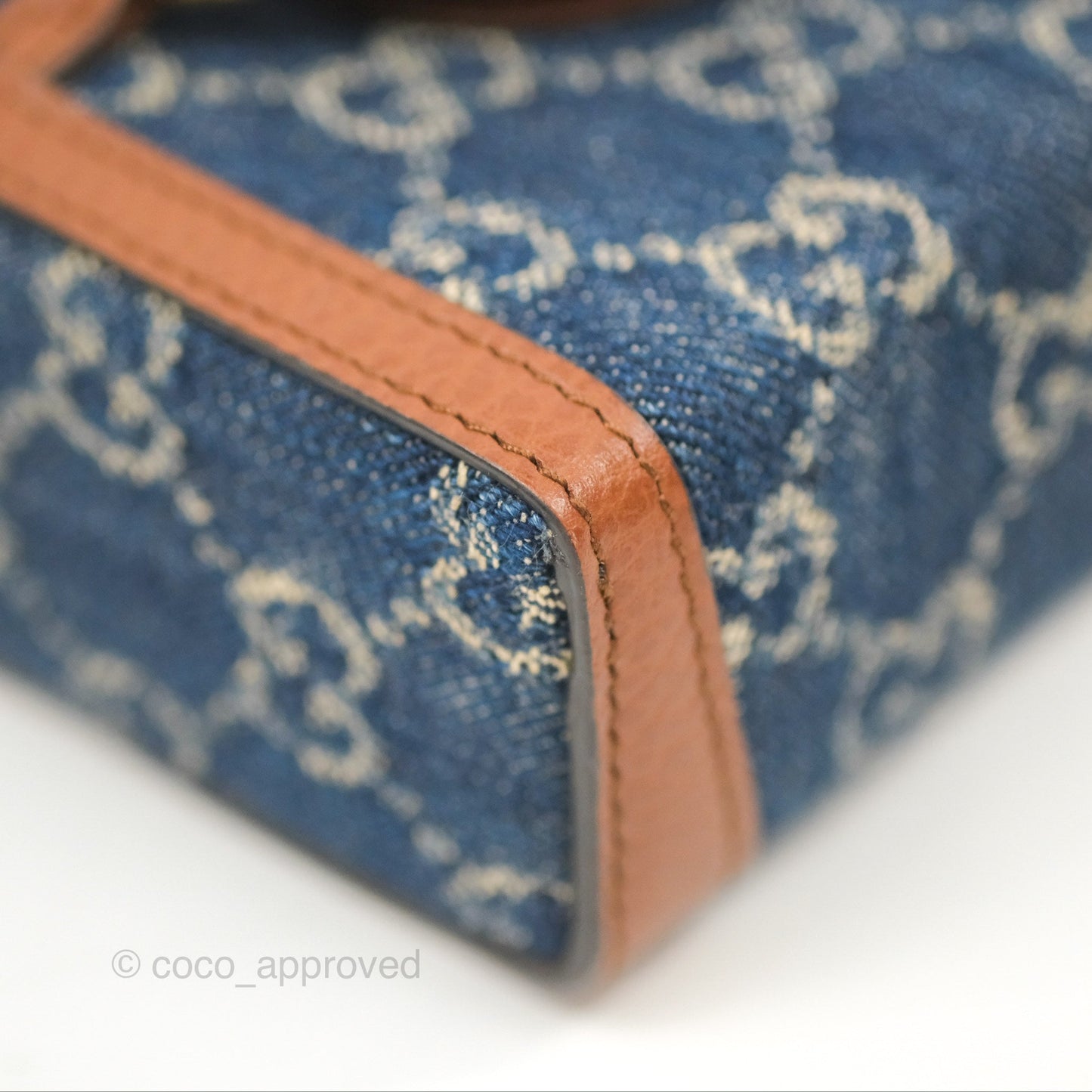 Gucci Horsebit 1955 Mini Bag GG Denim/ Brown Leather