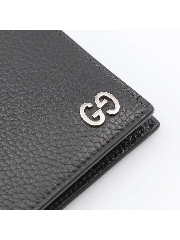 Luxury Gucci Trending 2025 GG Metal Logo Half Wallet Black