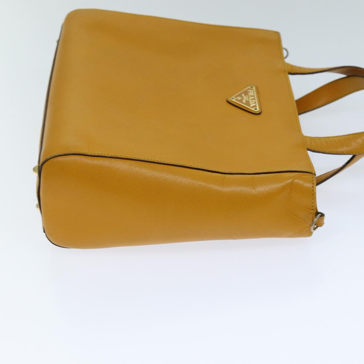 Luxury PradaHand Bag Safiano leather 2way Orange 76420
