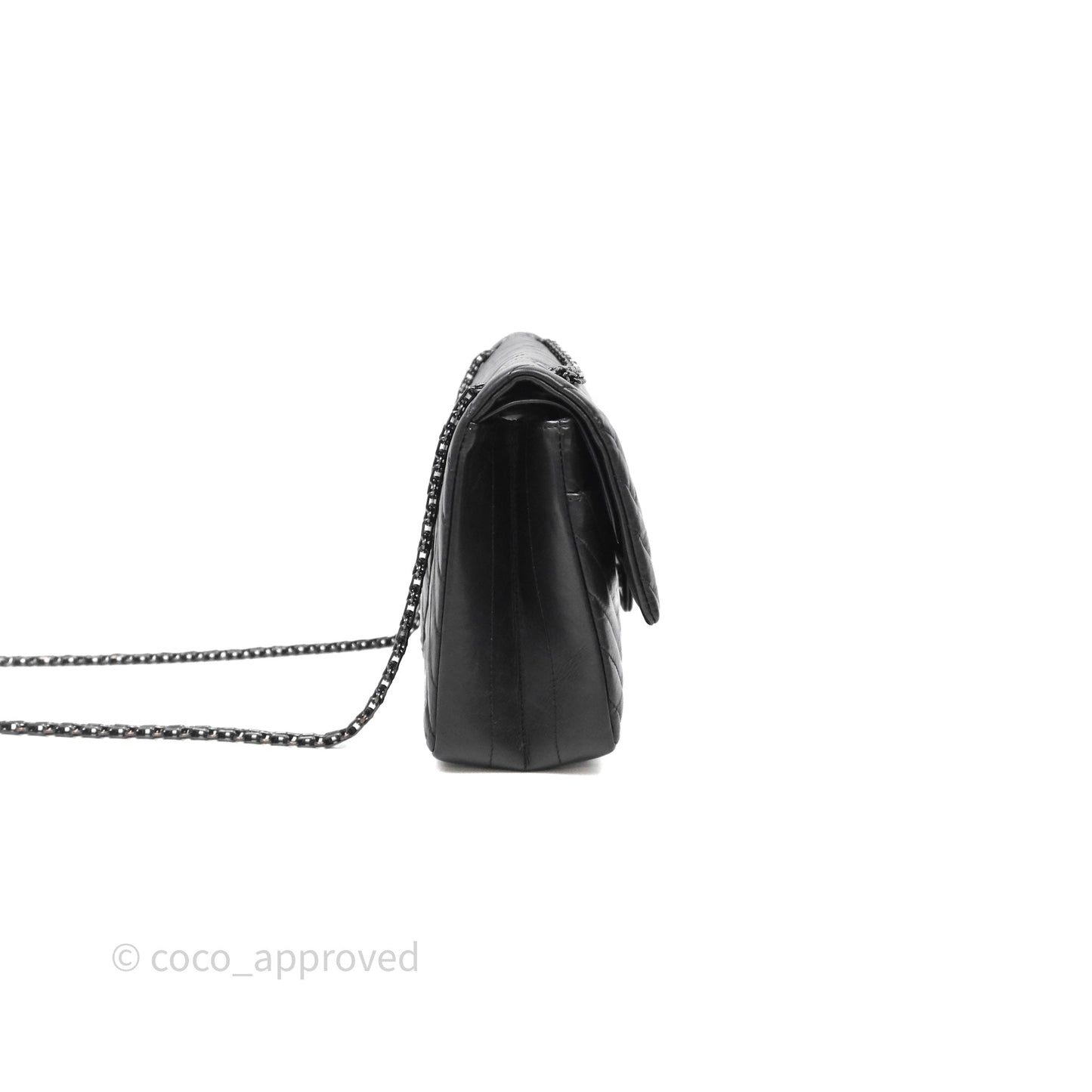 Chanel Reissue Medium 226 Chevron Aged Calfskin So Black