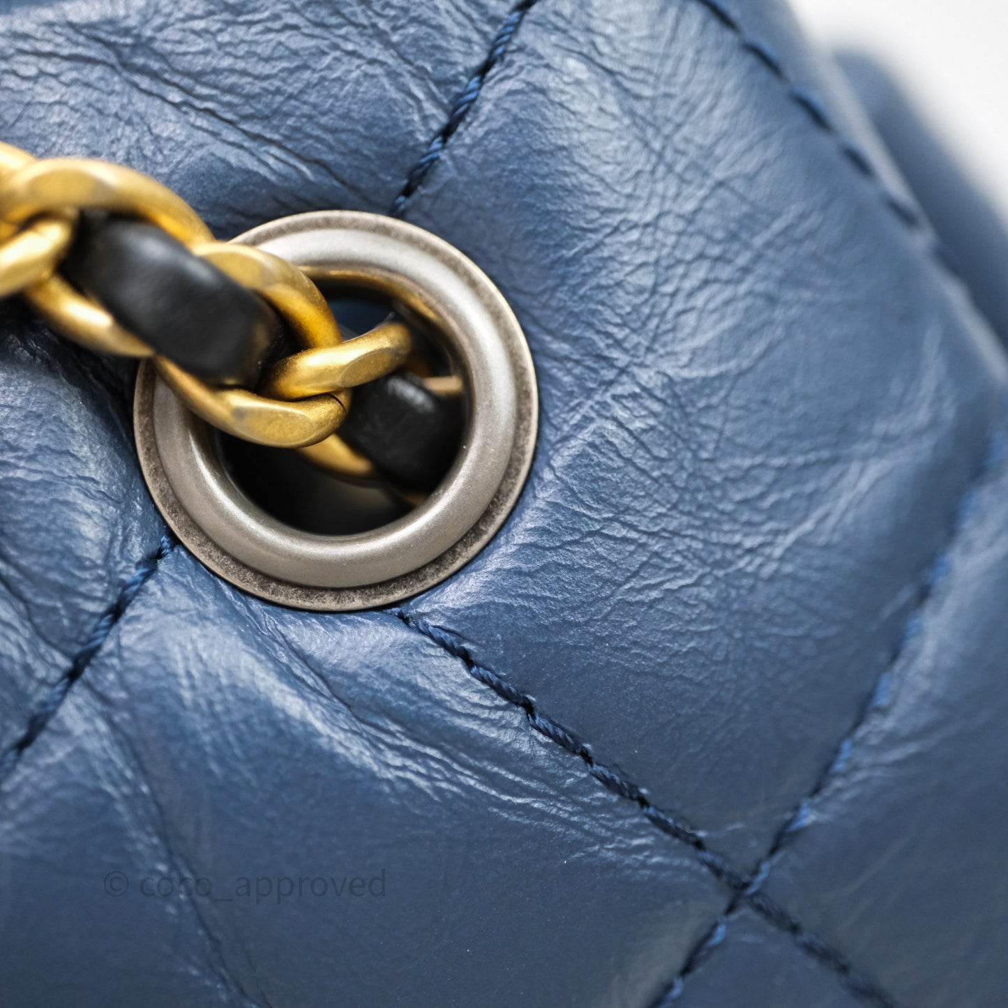 Chanel Small Gabrielle Backpack Quilted Navy Black Aged Calfskin