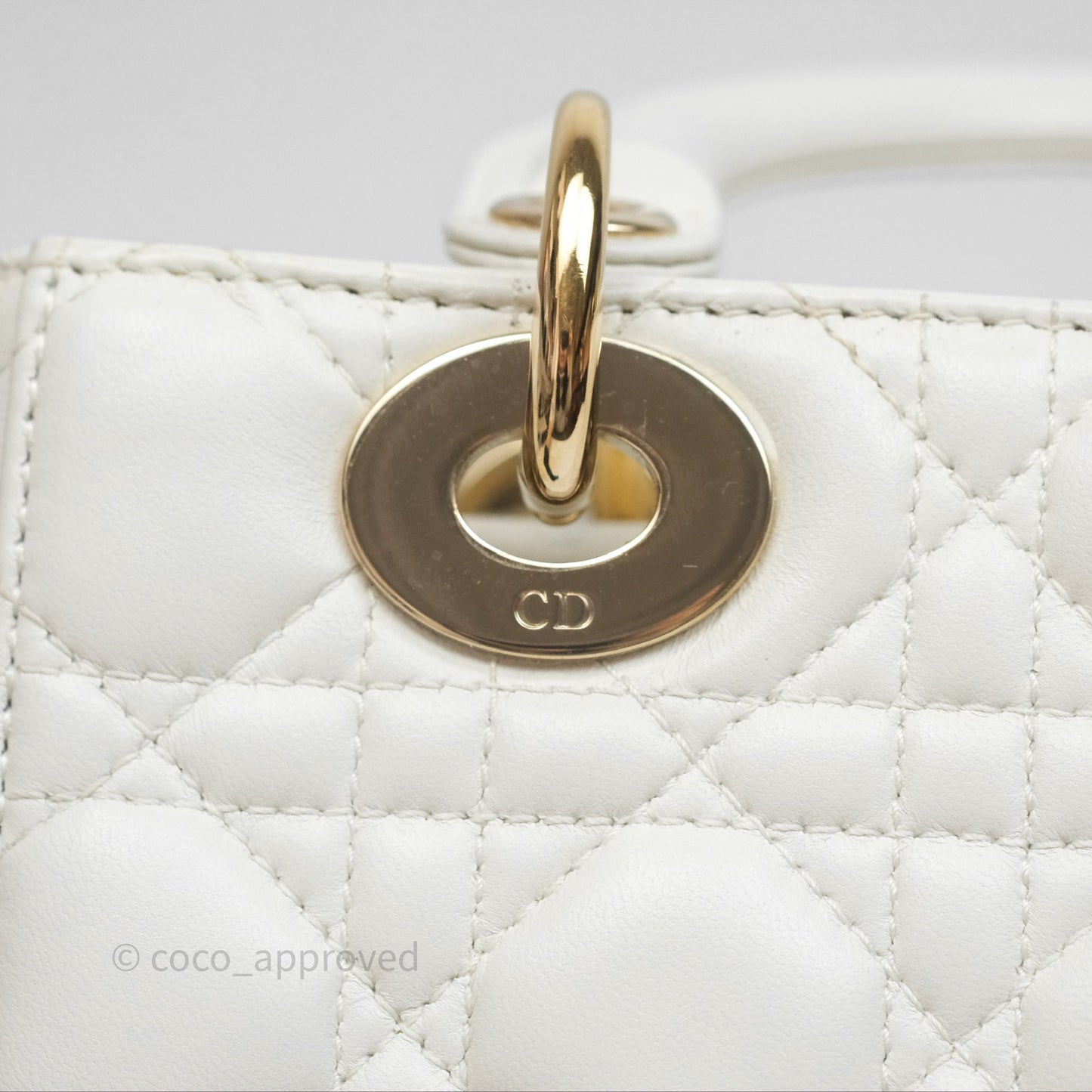 Christian Dior Small Lady Dior My ABCDior Bag Latte Cannage Lambskin