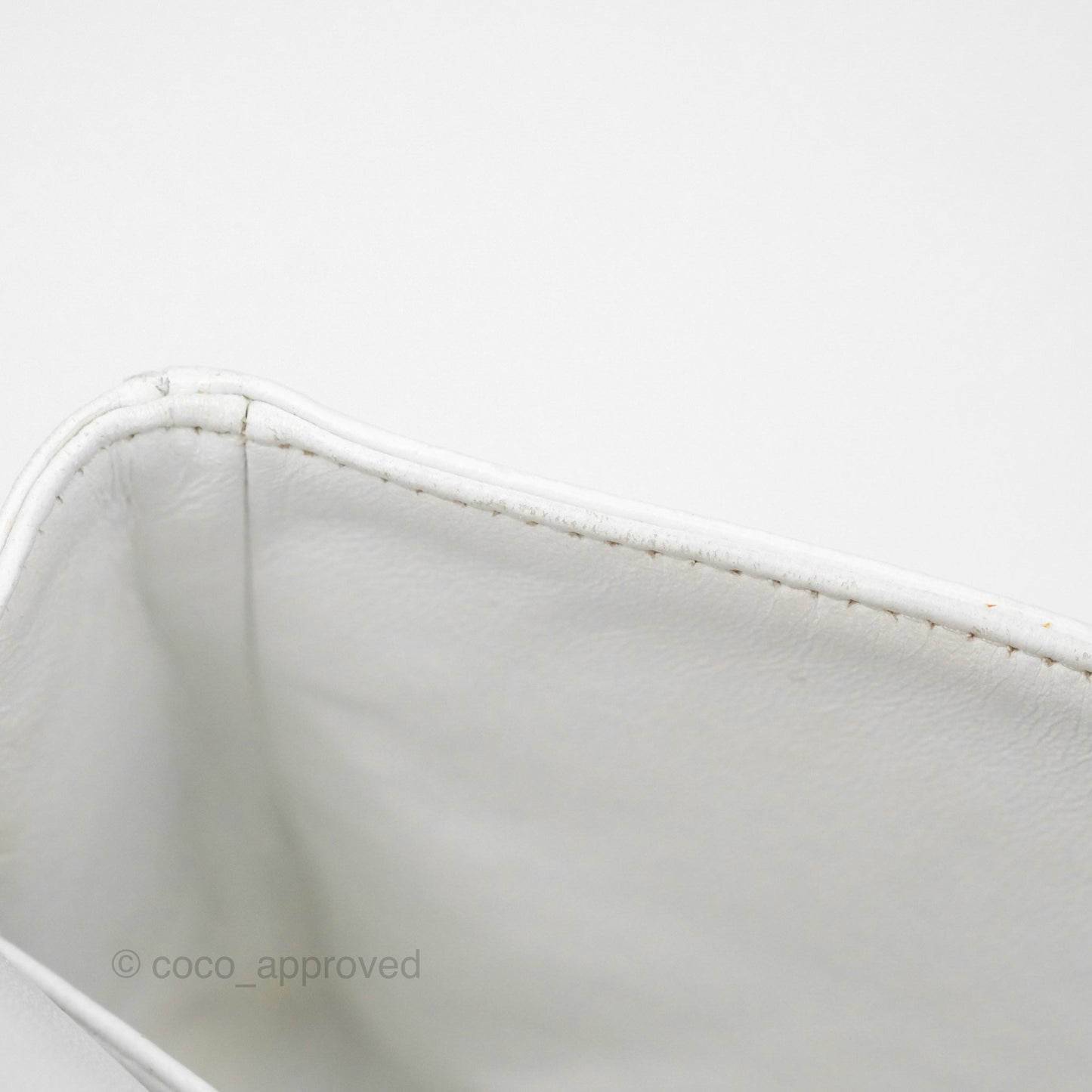 Chanel Classic M/L Medium Double Flap White Caviar Silver Hardware