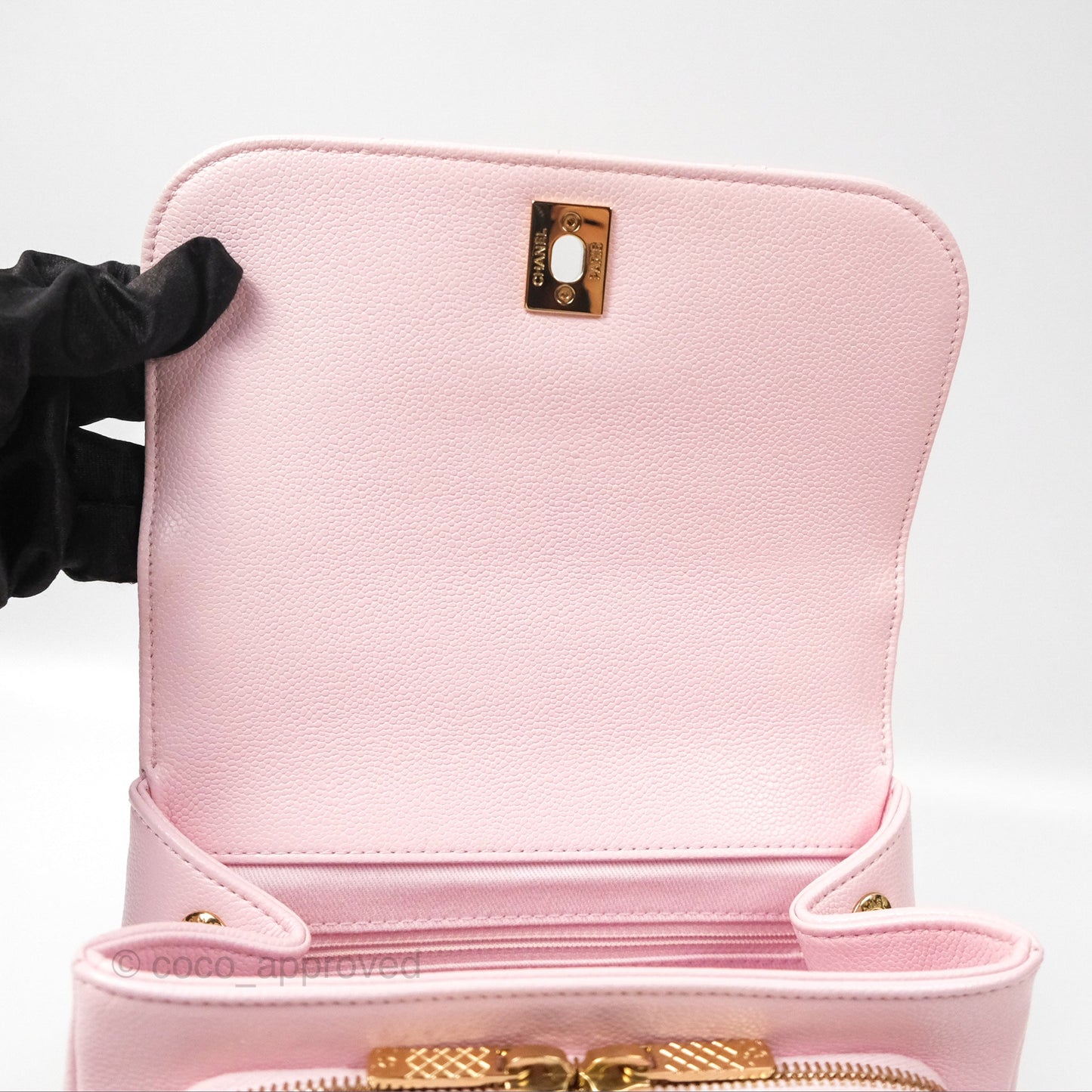 Chanel Quilted Small Business Affinity Flap Pink Caviar Gold Hardware