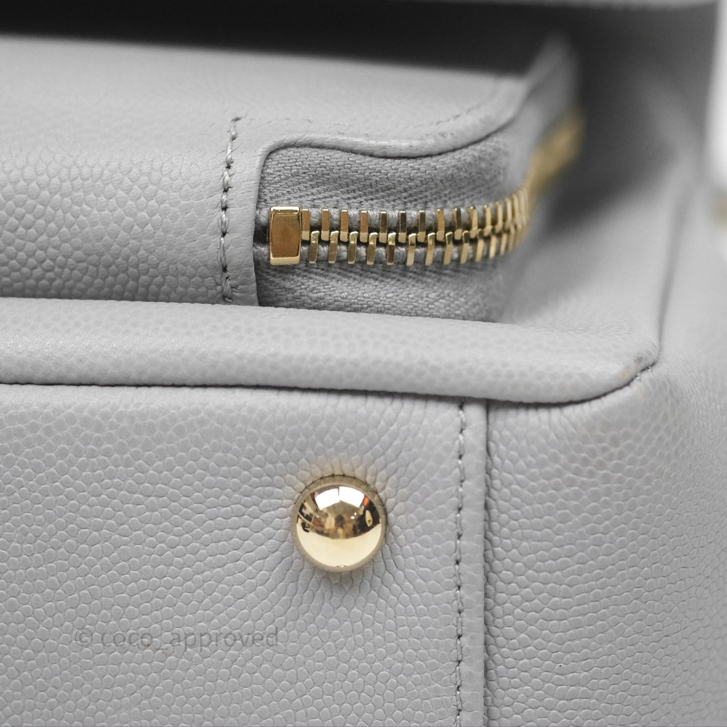 Chanel Quilted Medium Business Affinity Flap Grey Caviar Gold Hardware