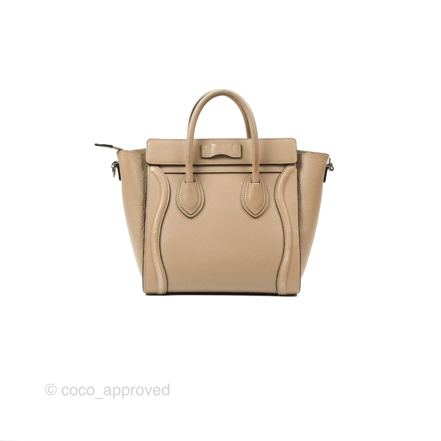 Celine Nano Luggage Bag Dune Drummed Calfskin