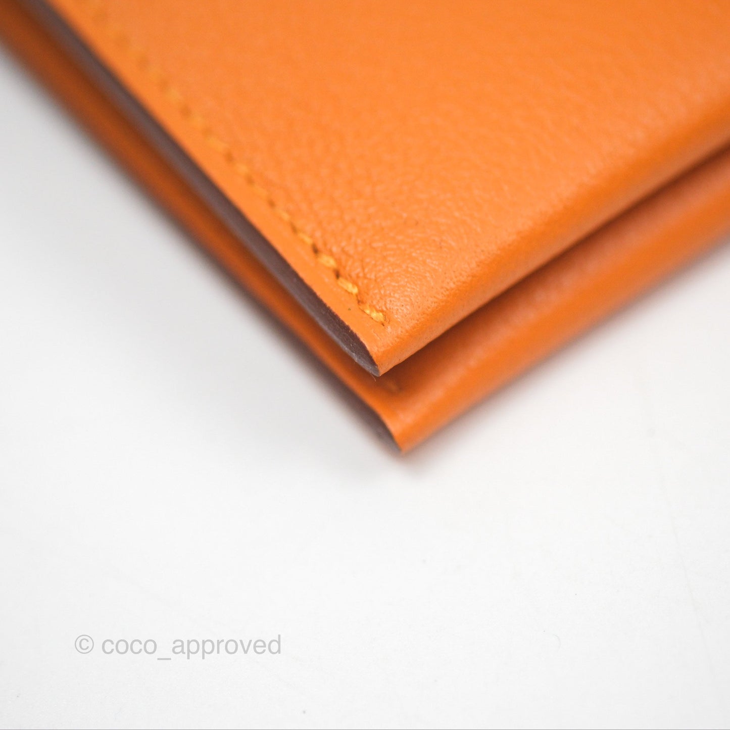 Hermès R.M.S Card Holder I9 Apricot/ 37 Gold Evercolor Palladium Hardware