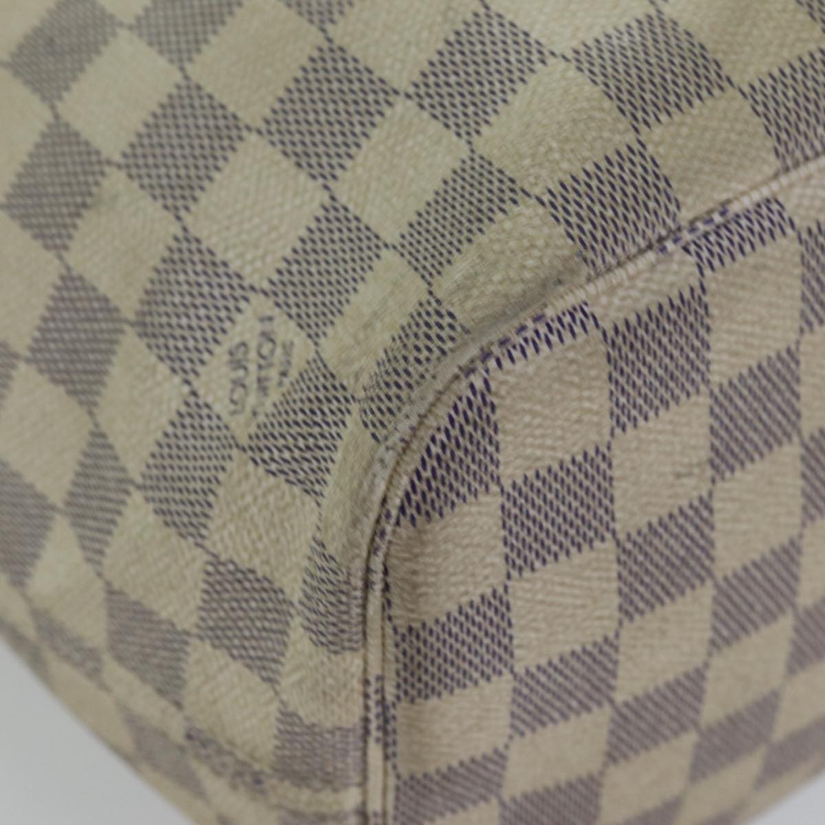 LOUIS VUITTON Damier Azur Neverfull MM Tote Bag N41605 LV 76492