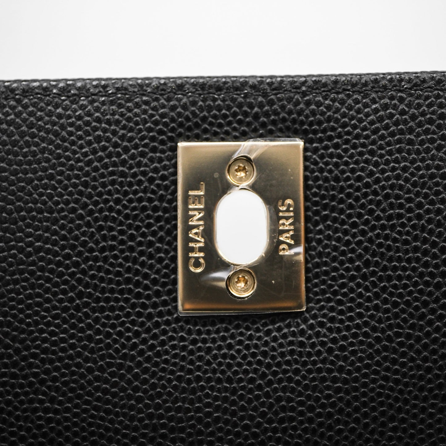 Chanel Mini Coco Handle Quilted Black Caviar Light Gold Hardware Lizard Embossed Handle