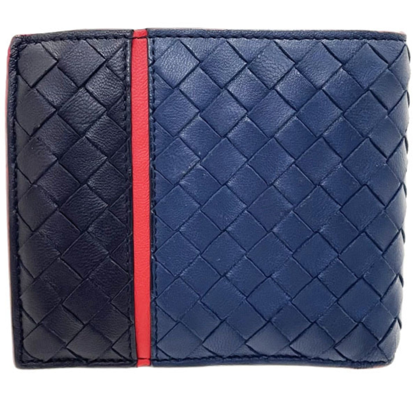 Luxury Bottega Veneta Intrecciato  Navy  Color Leather Wallet (Bi-Fold) ()