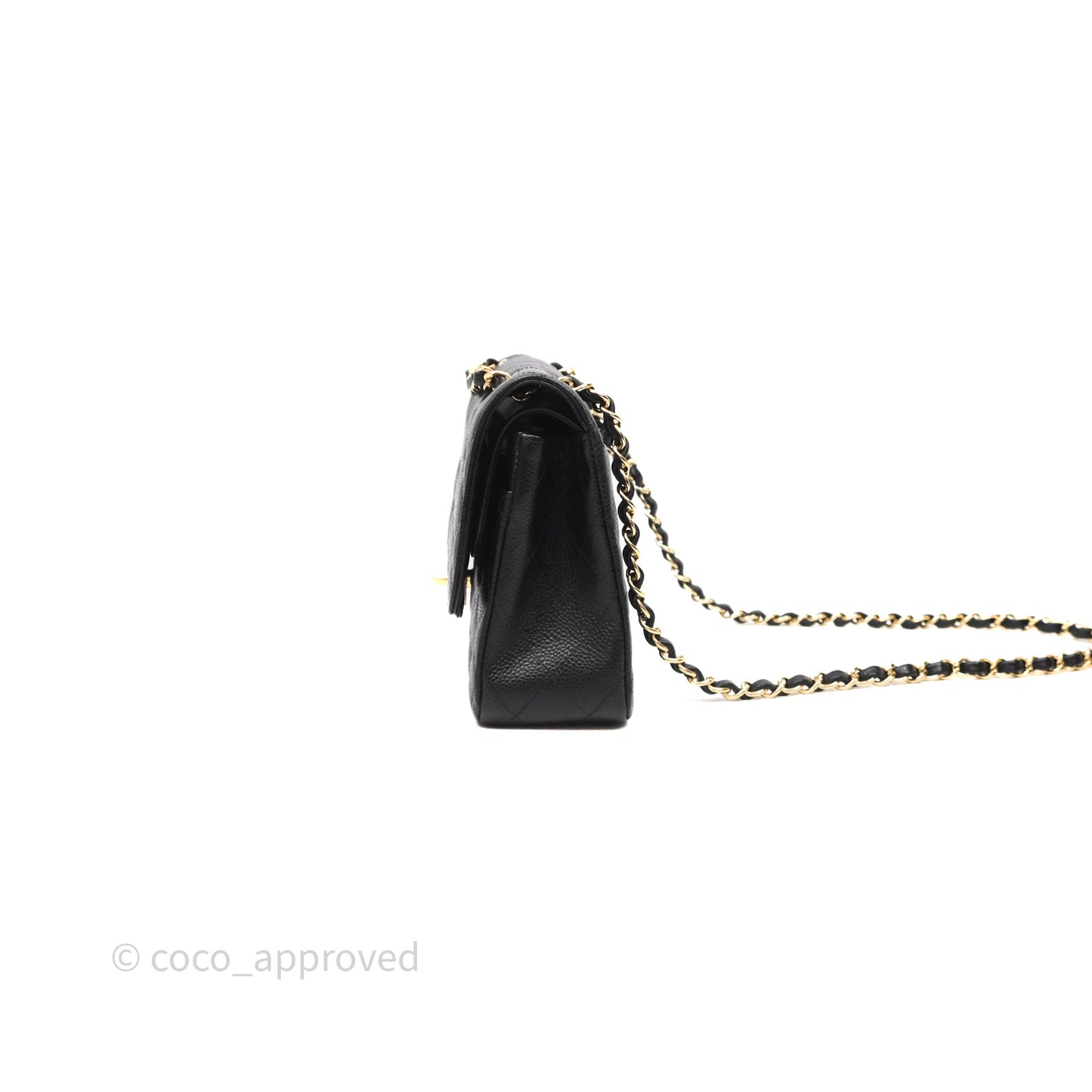 Chanel Medium Classic Flap Quilted Black Caviar Gold Hardware