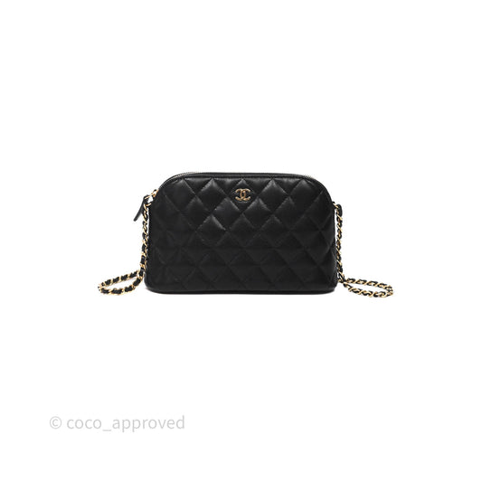 Chanel Clutch on Chain Black Caviar Gold Hardware