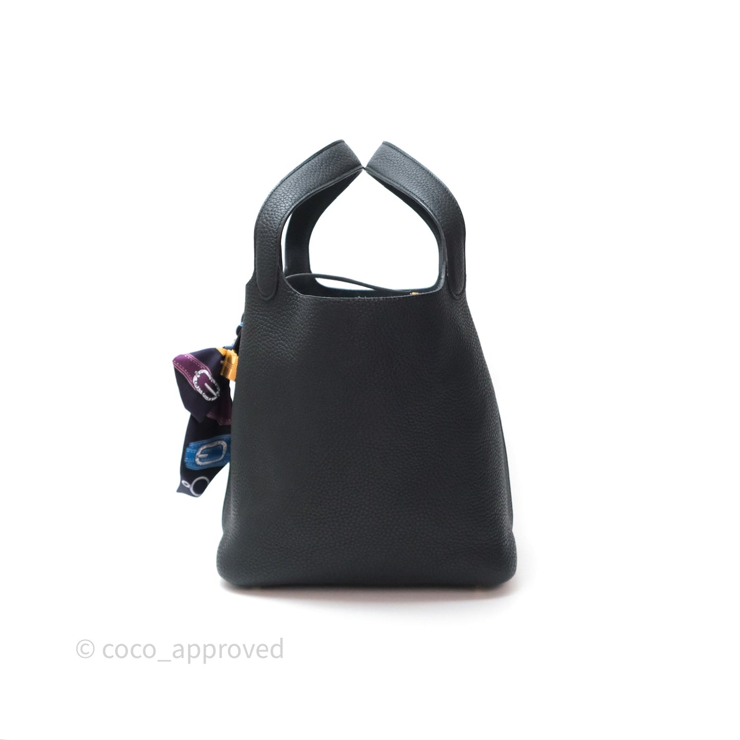 Hermès Picotin 22 Noir 89 Clemence Gold Hardware