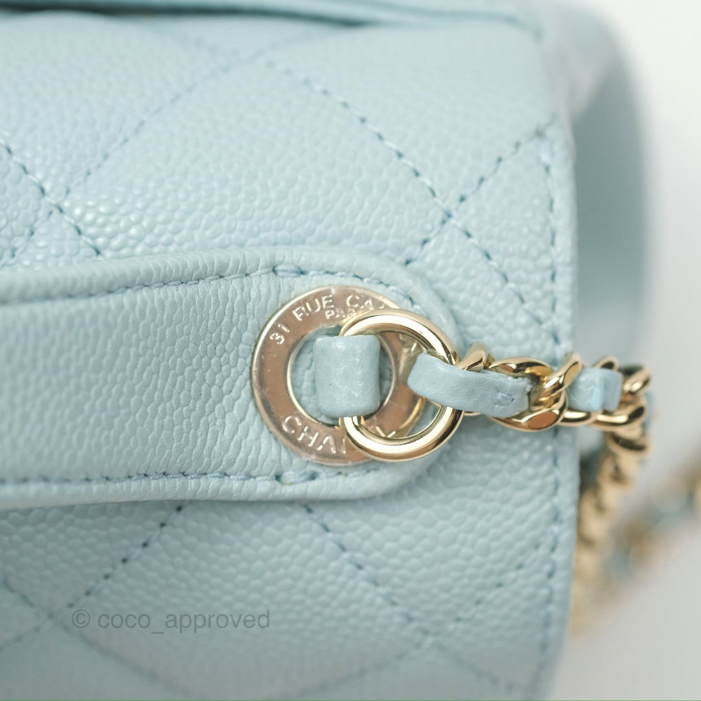 Chanel Quilted Small Business Affinity Flap Blue Caviar Gold Hardware