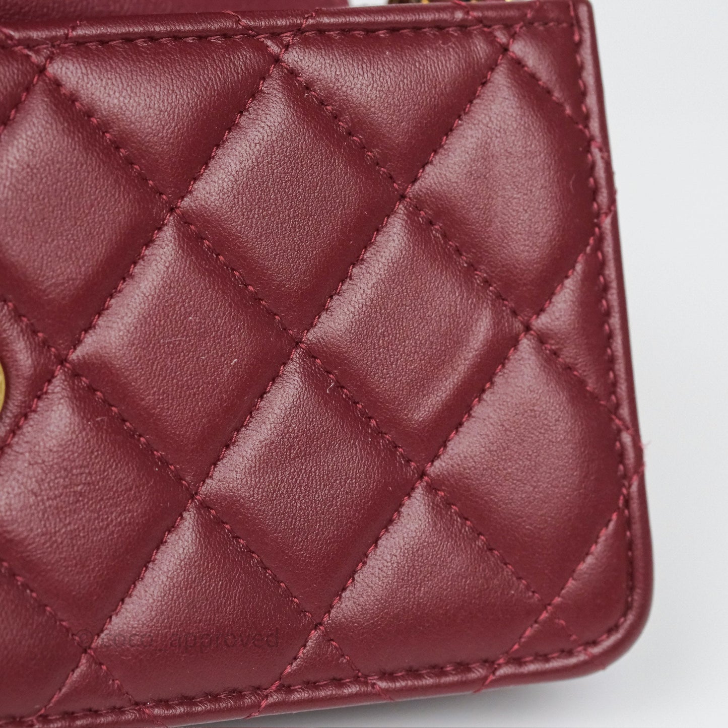 Chanel Mini WOC with CC Chain Burgundy Lambskin Gold Hardware 22K