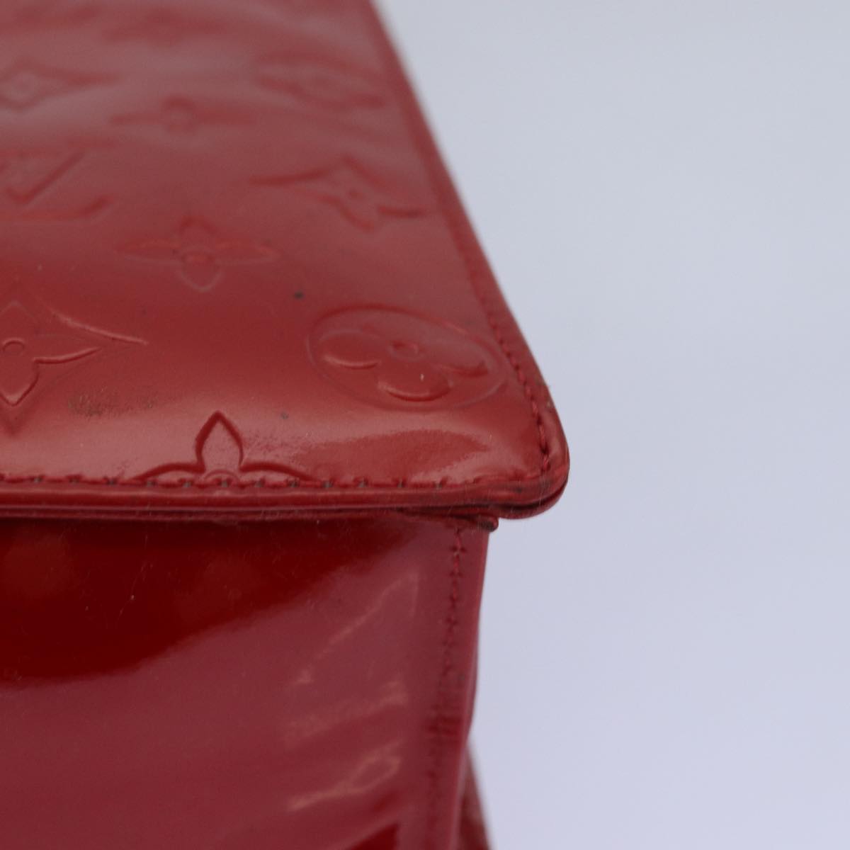LOUIS VUITTON Monogram Vernis Spring Street Hand Bag Red M91135 LV 76599