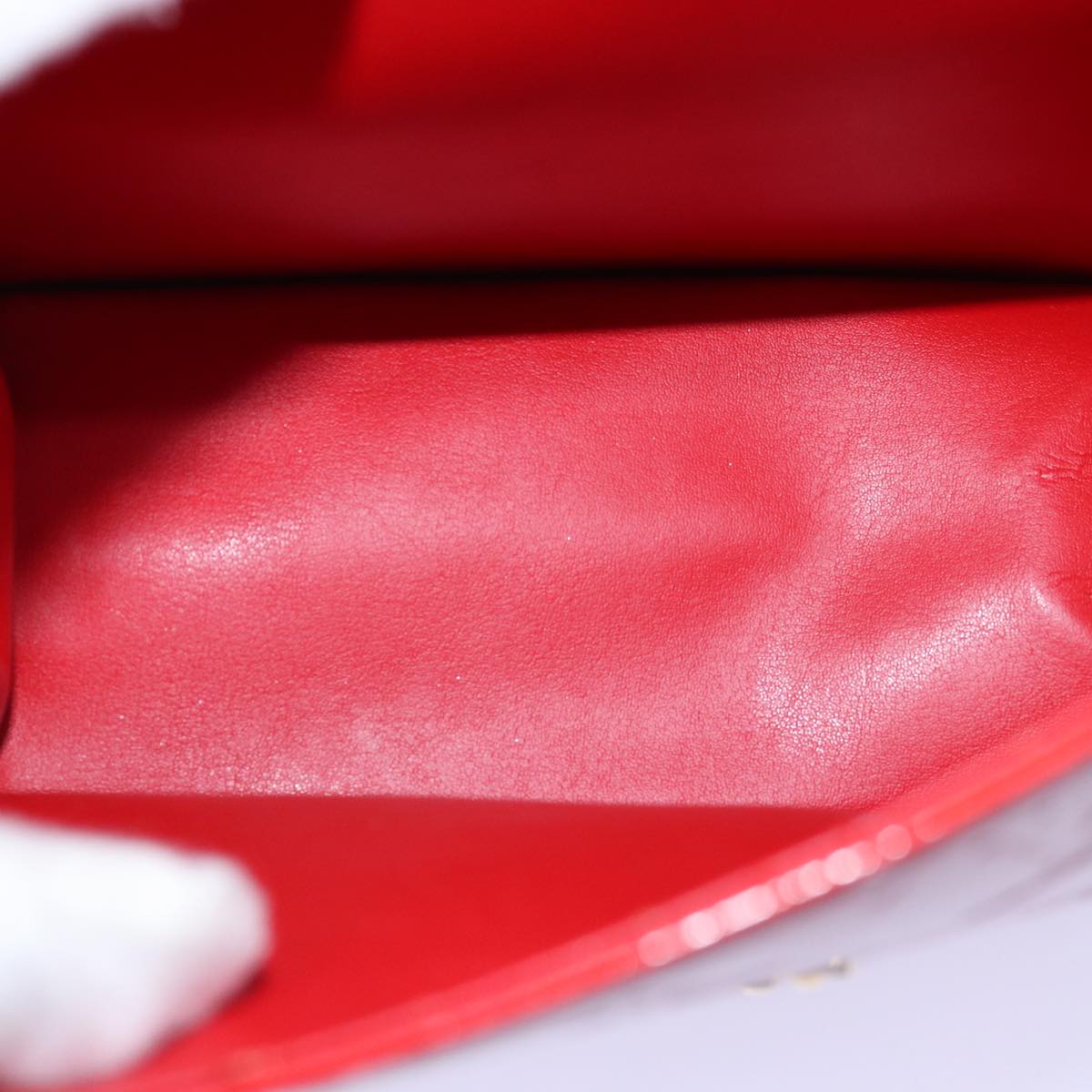 LOUIS VUITTON Monogram Vernis Spring Street Hand Bag Red M91135 LV 76599