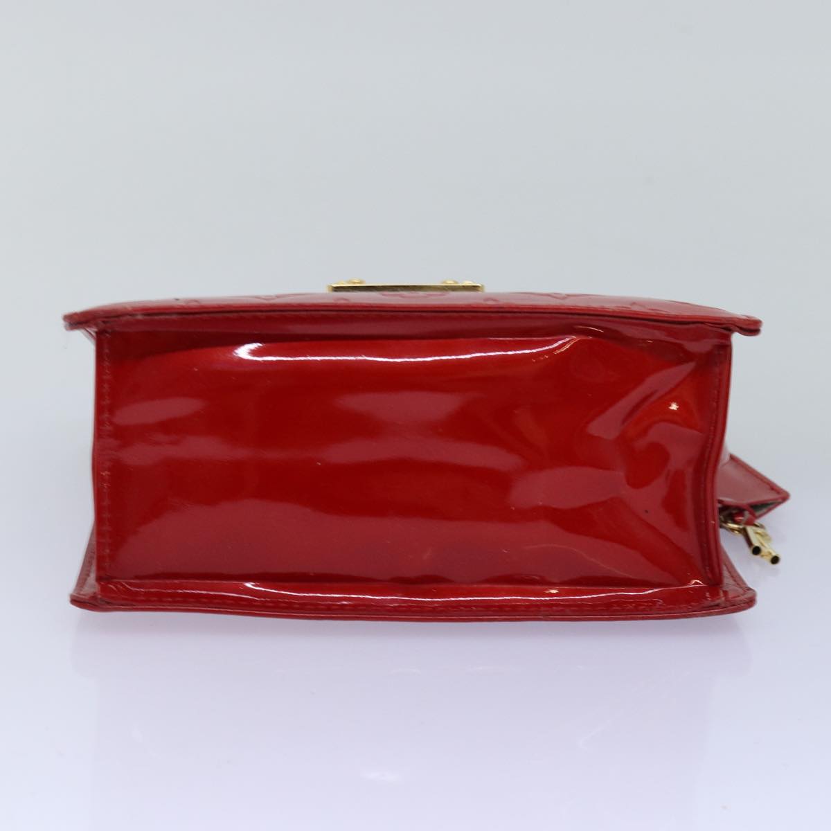 LOUIS VUITTON Monogram Vernis Spring Street Hand Bag Red M91135 LV 76599