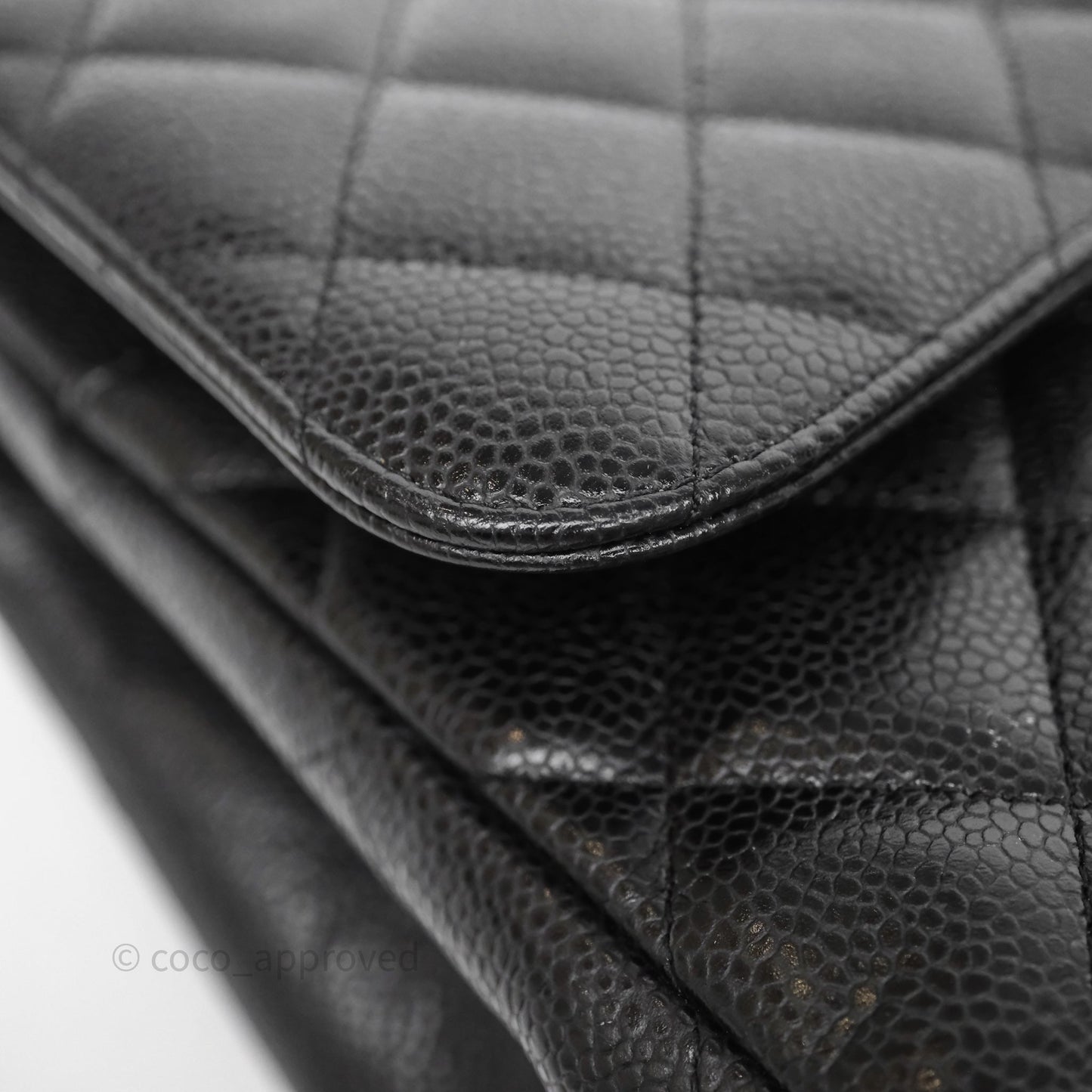 Chanel Jumbo Double Flap Black Caviar Gold Hardware⁣⁣