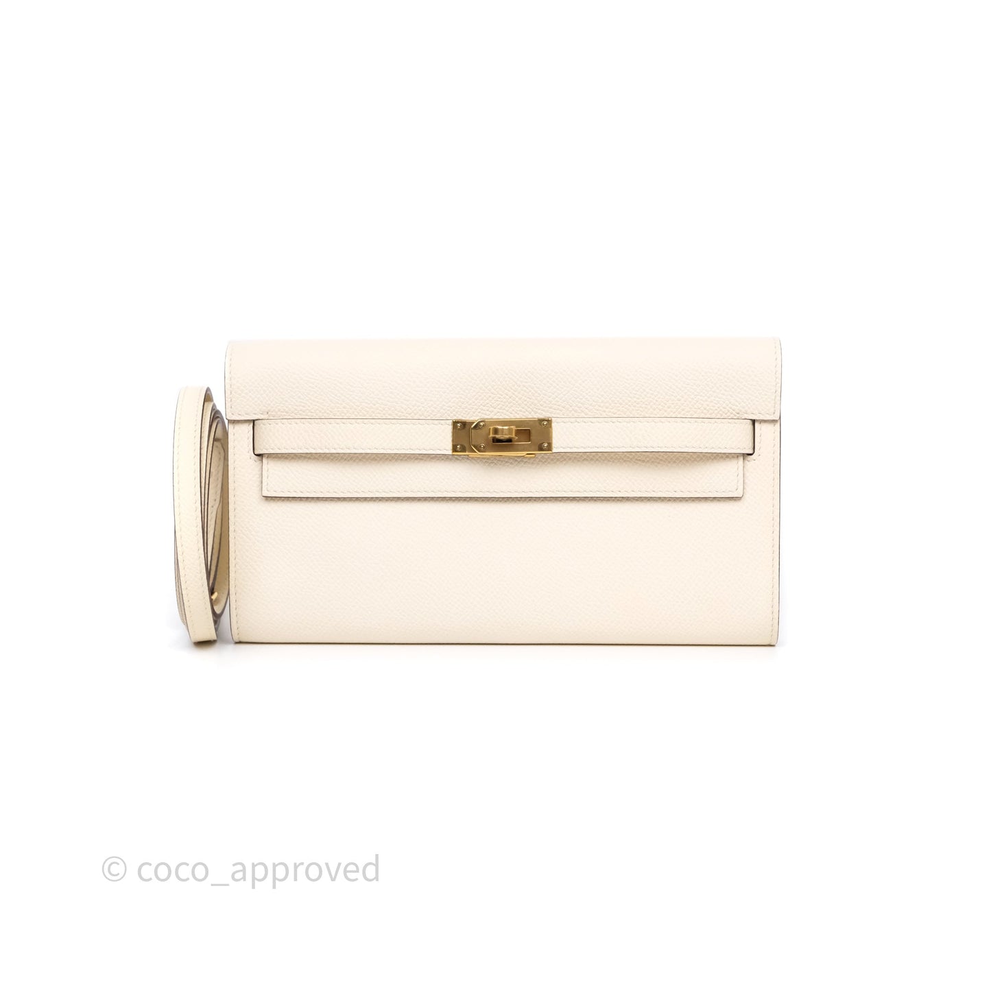 Hermès Kelly To Go Wallet Nata I2/ Jaune Poussin 1Z Epsom Gold Hardware