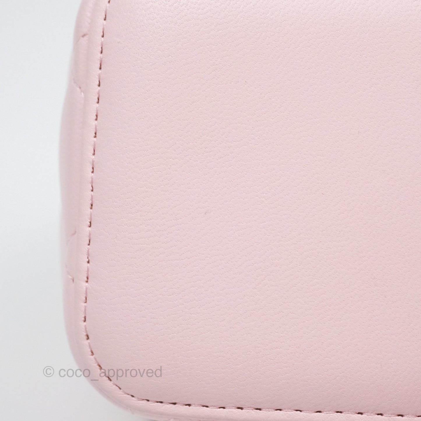 Chanel Vanity Rectangular Top Handle Light Pink Lambskin Gold Hardware