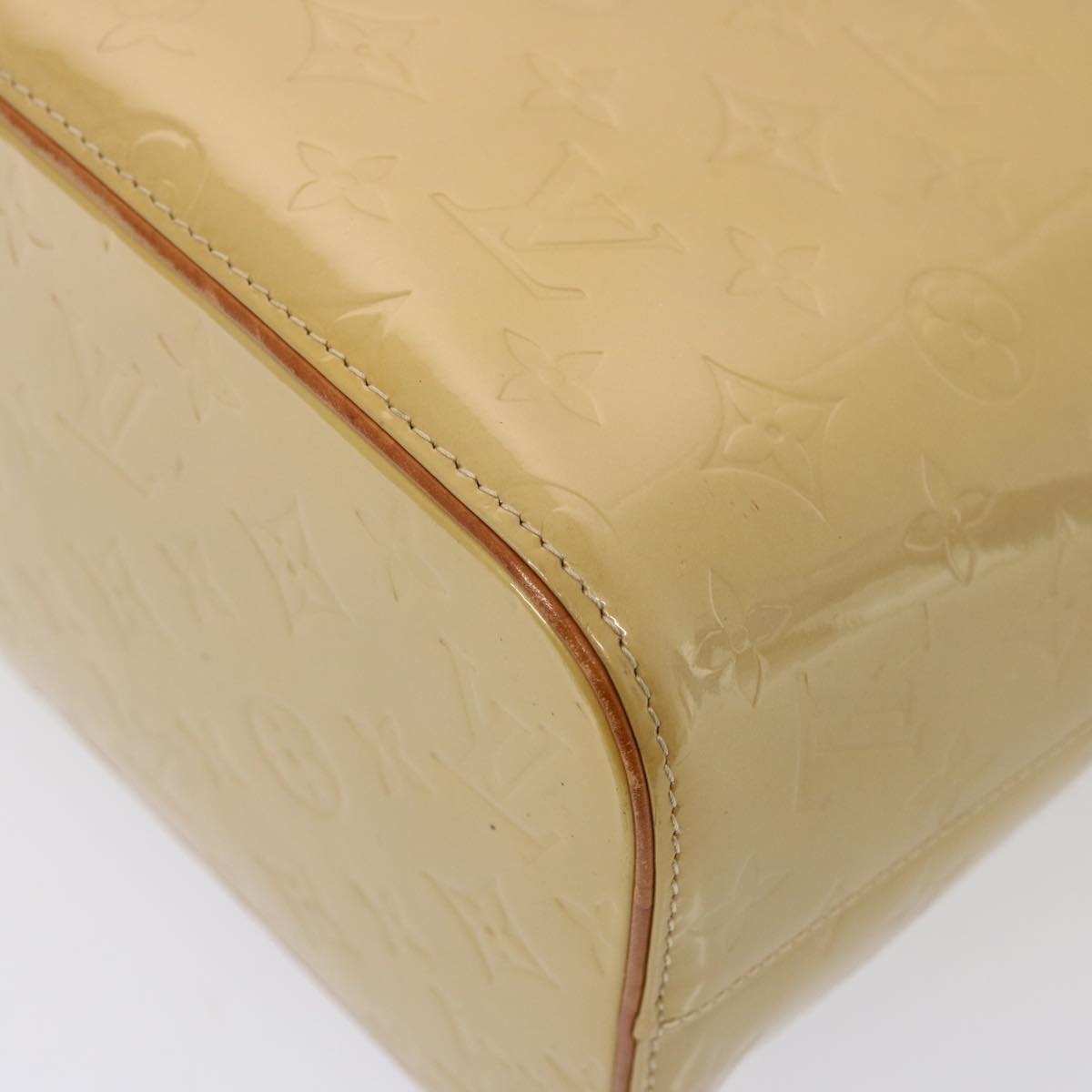 LOUIS VUITTON Monogram Vernis Houston Hand Bag Beige M91004 LV 76626