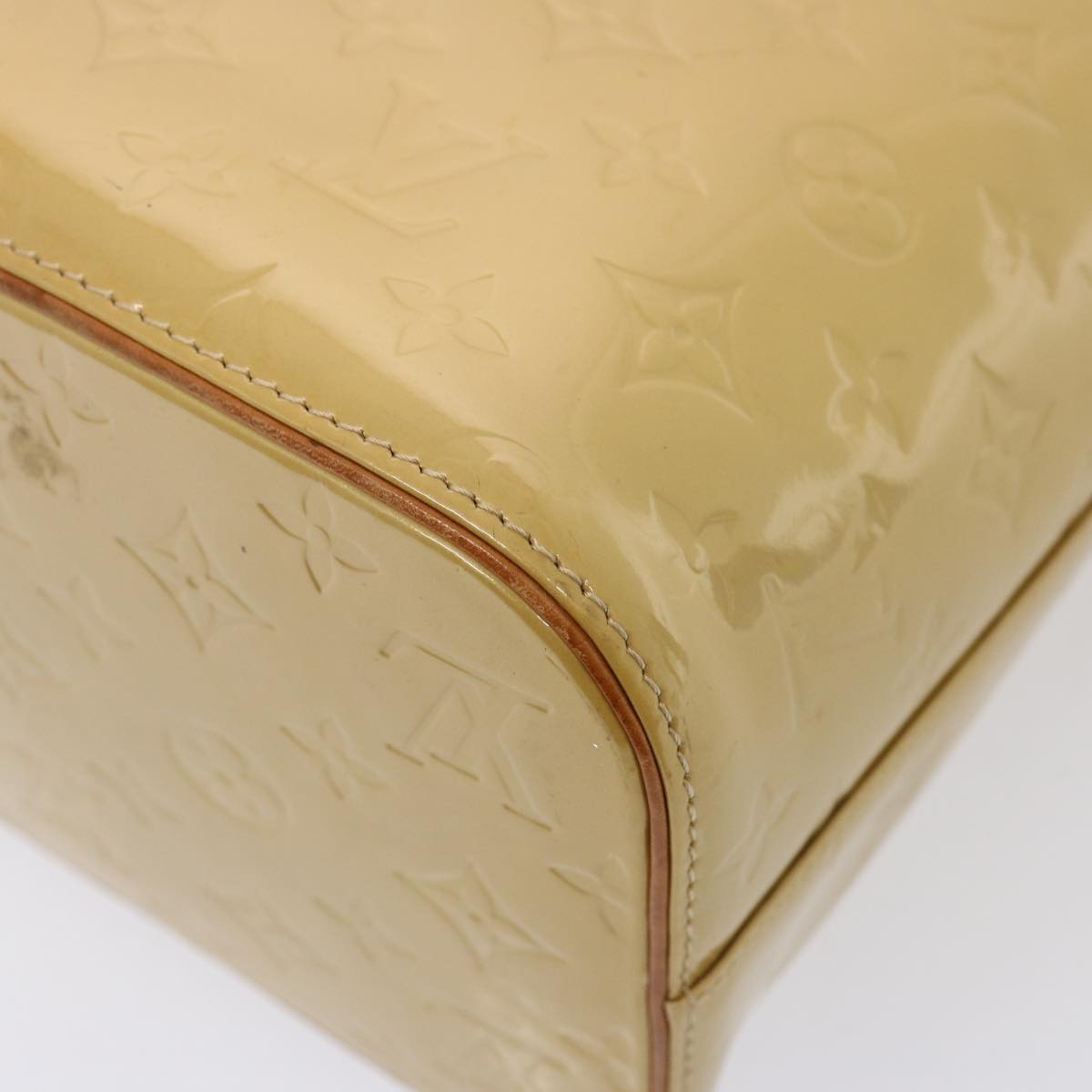 LOUIS VUITTON Monogram Vernis Houston Hand Bag Beige M91004 LV 76626