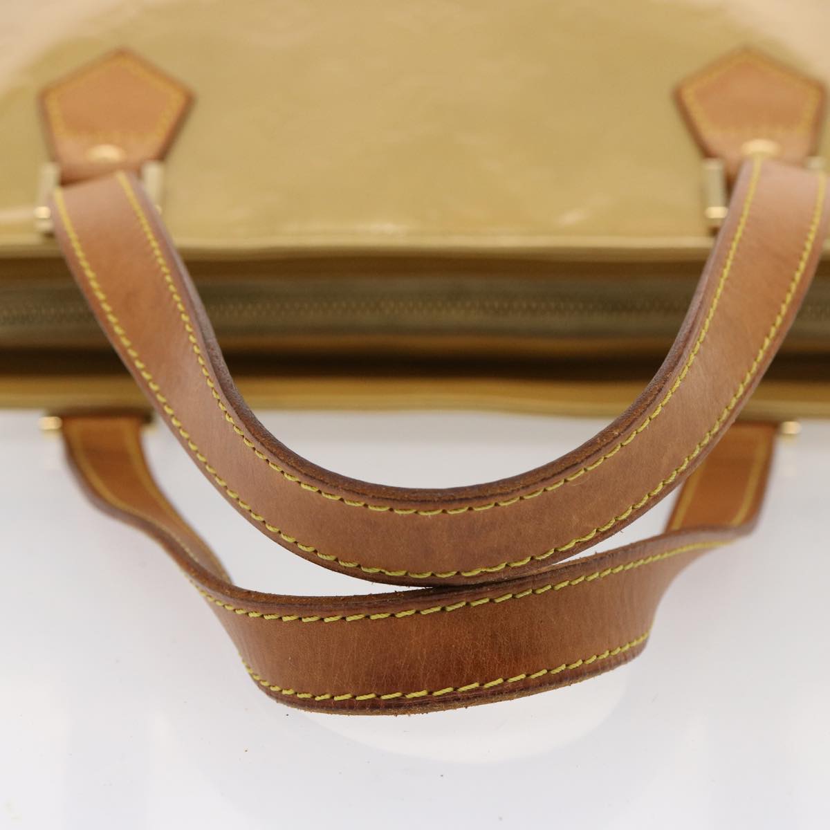 LOUIS VUITTON Monogram Vernis Houston Hand Bag Beige M91004 LV 76626