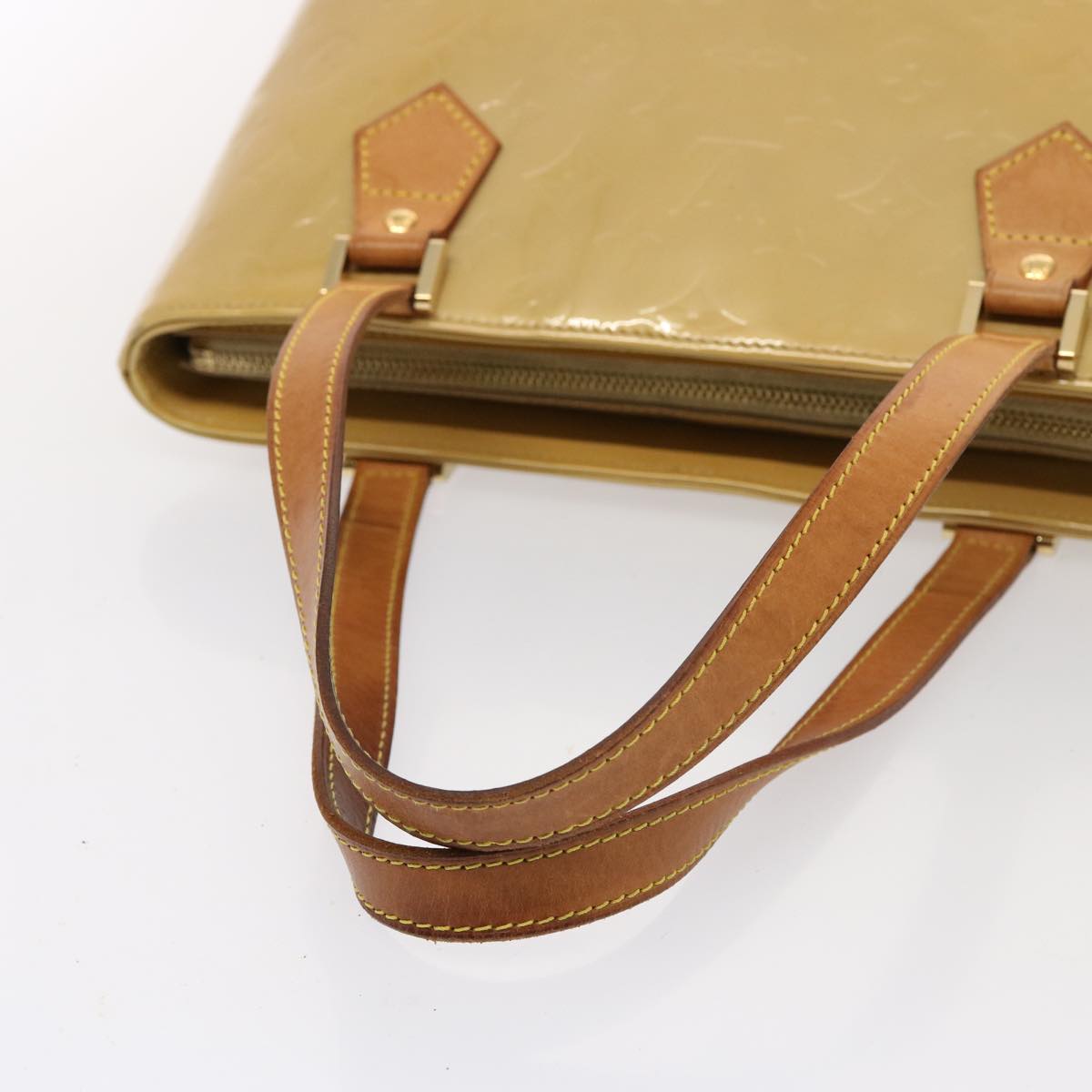 LOUIS VUITTON Monogram Vernis Houston Hand Bag Beige M91004 LV 76626