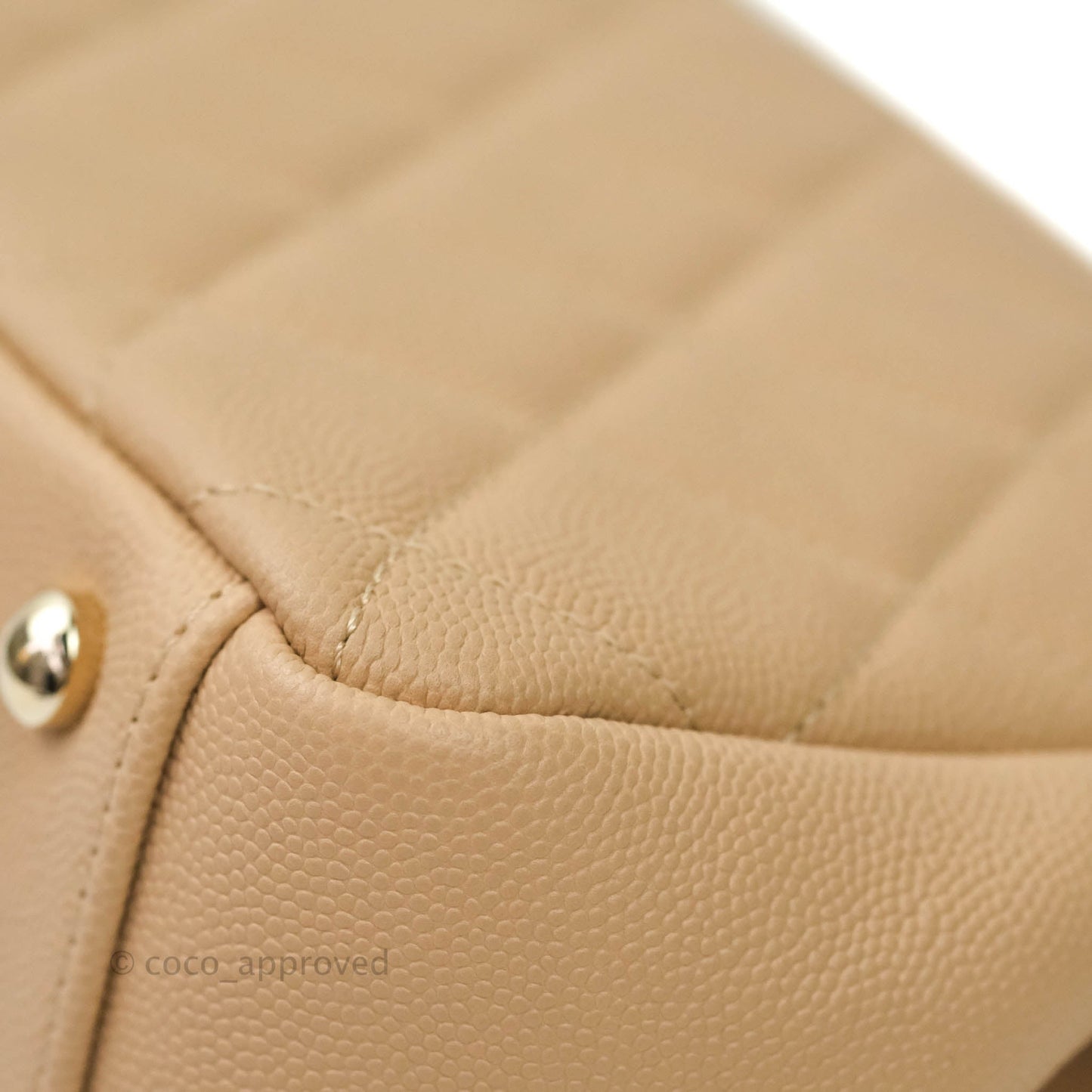 Chanel Quilted Small Business Affinity Flap Beige Caviar Light Gold Hardware