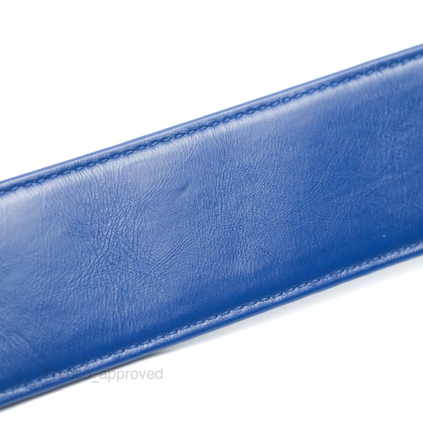 Chanel New Medium Gabrielle Blue Logo Handle Aged Calfskin Mixed Hardware