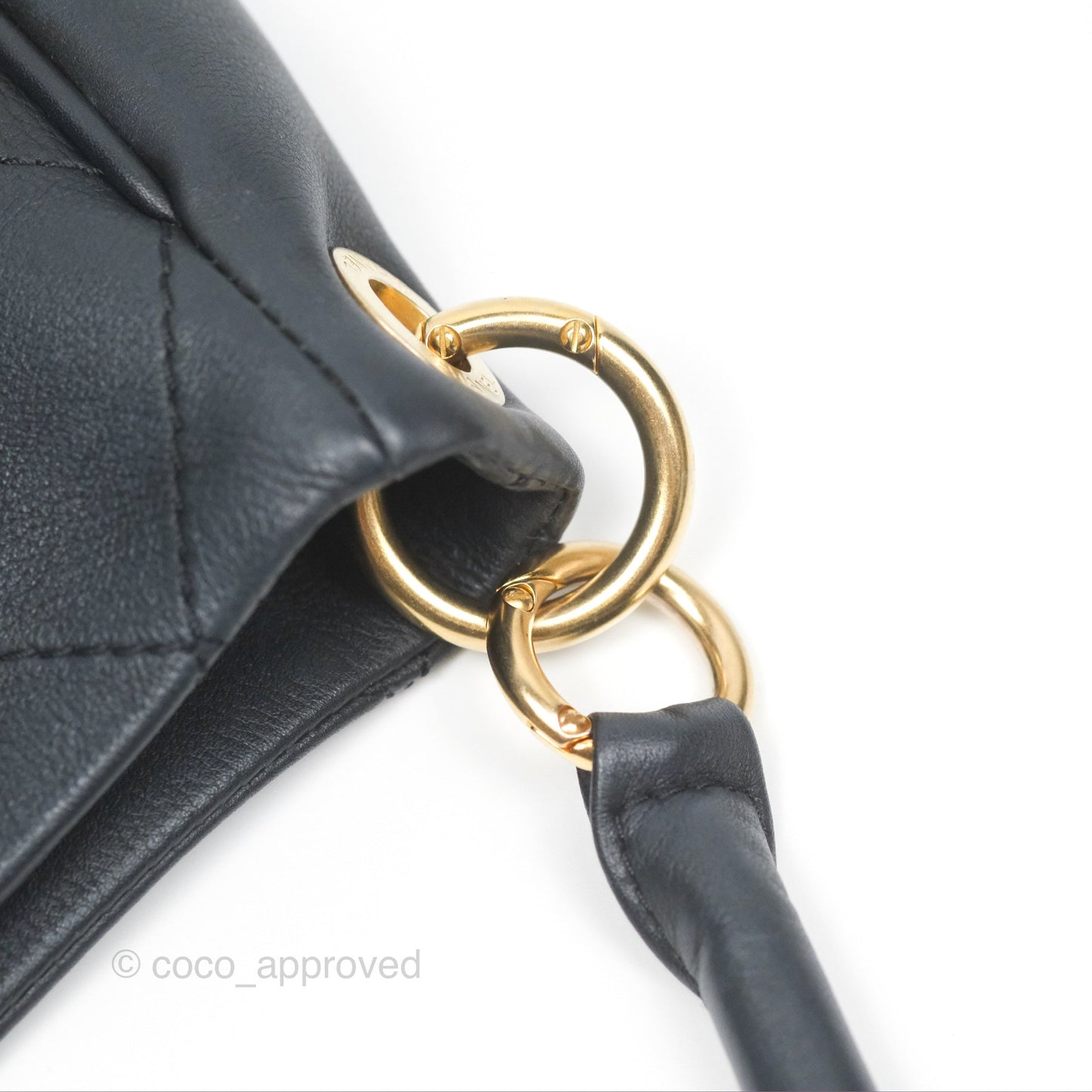 Chanel Large Hobo Tote Lambskin Black Aged Gold Hardware