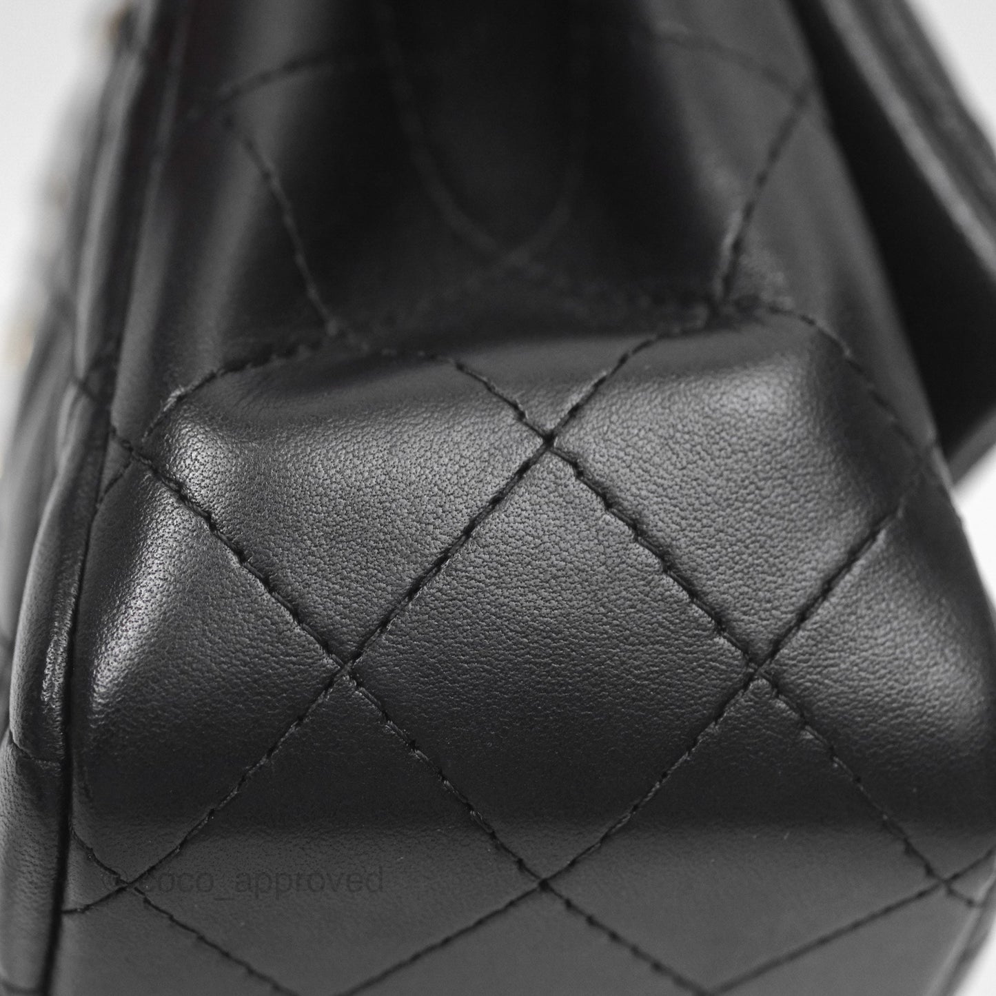 Chanel Quilted Mini Square Flap Black Lambskin Gold Hardware