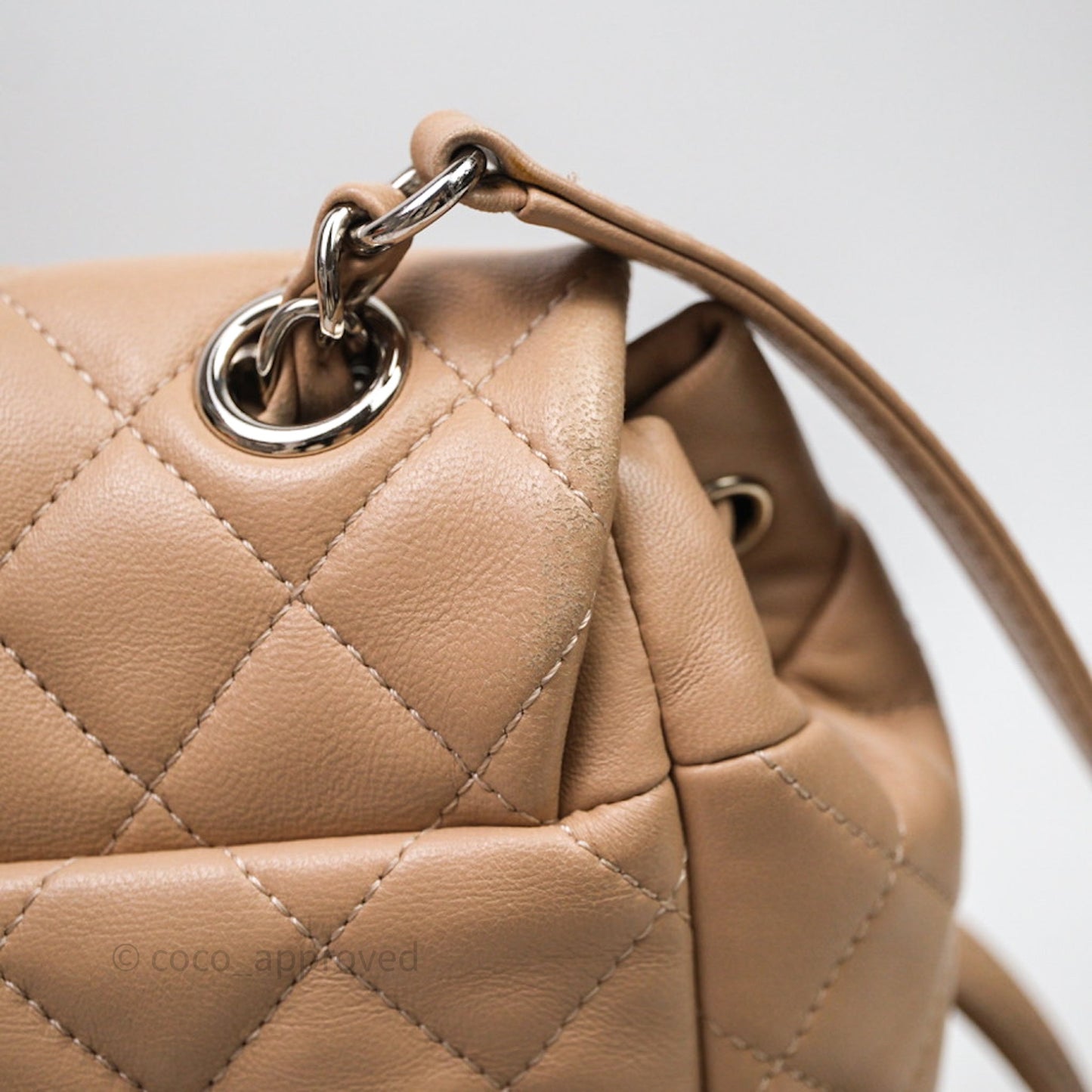 Chanel Quilted Small Urban Spirit Backpack Beige Lambskin Silver Hardware