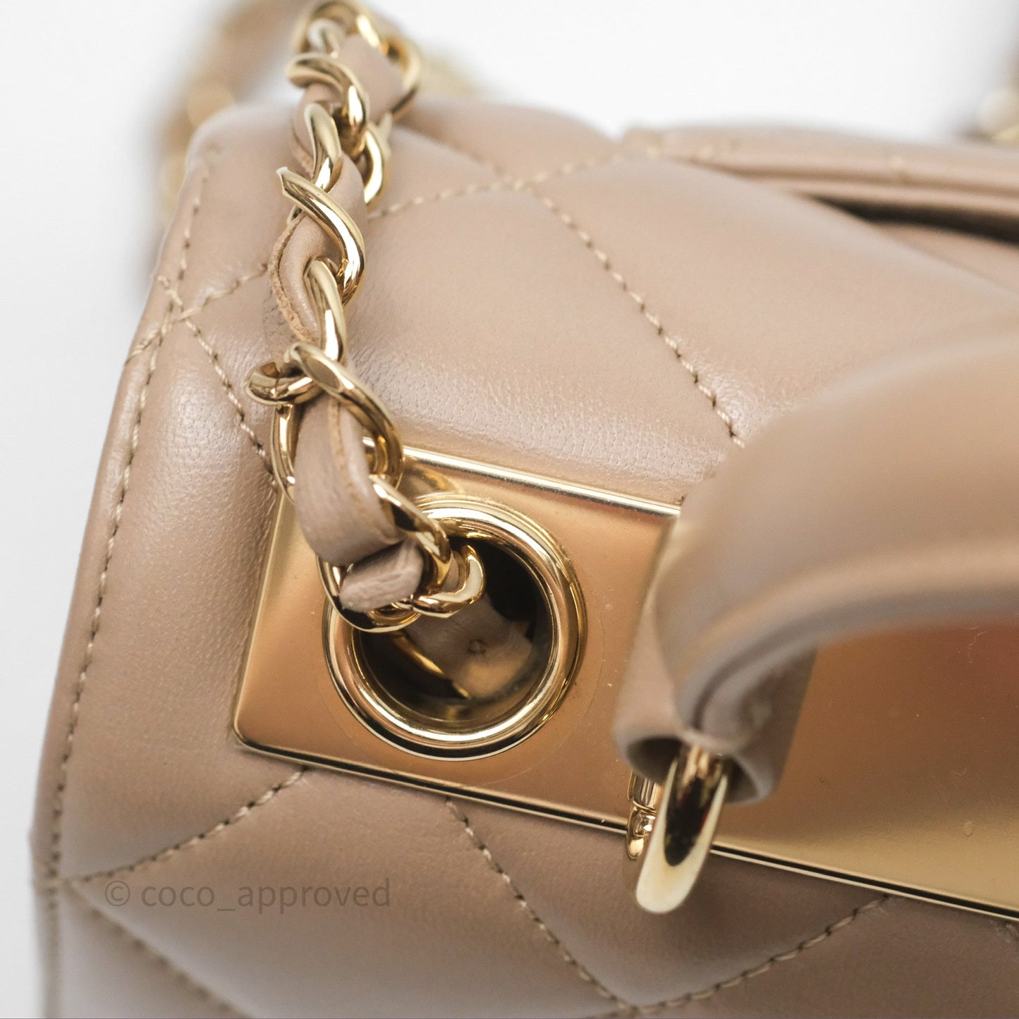 Chanel Small Trendy CC Beige Lambskin Gold Hardware