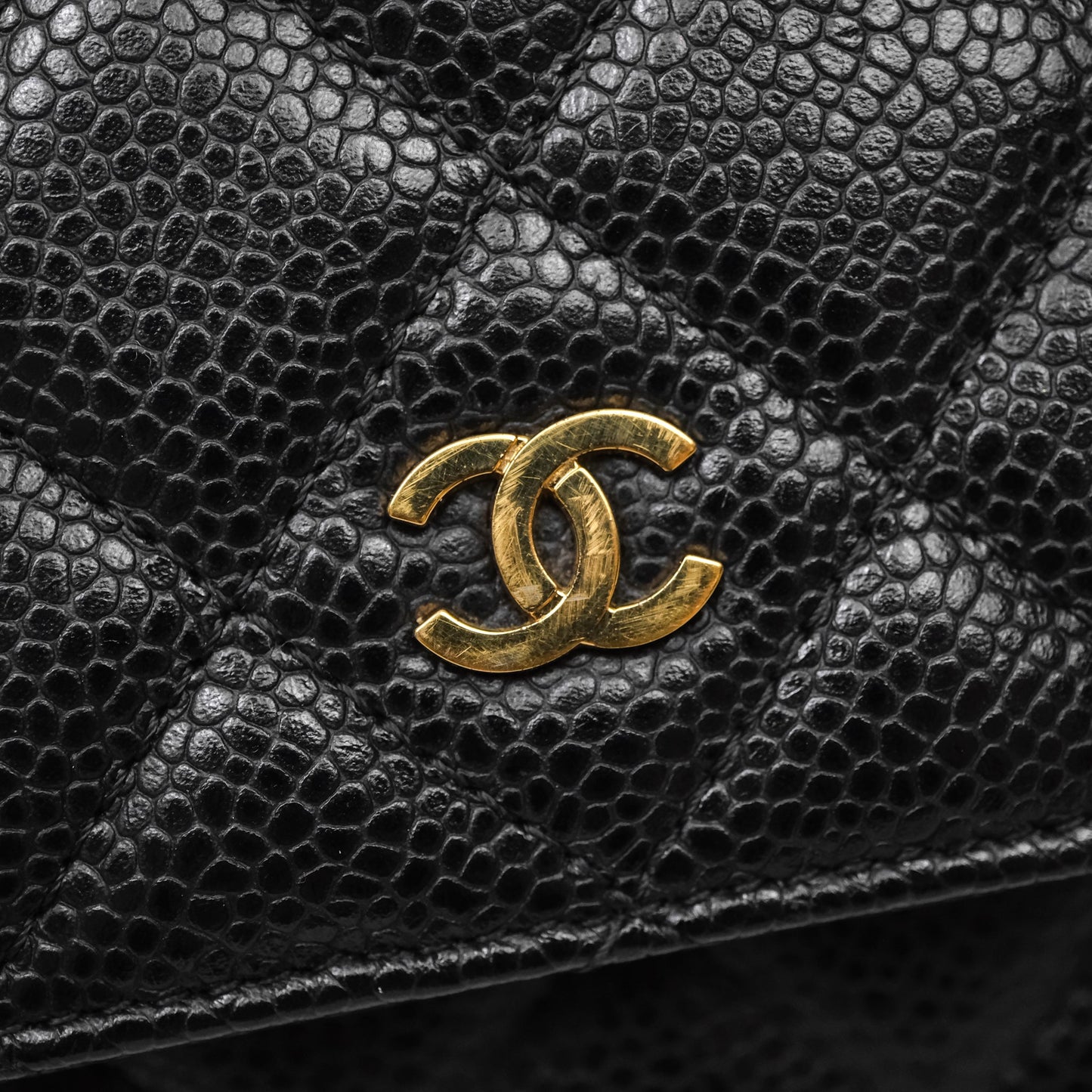 Chanel Quilted WOC Black Caviar Gold Hardware