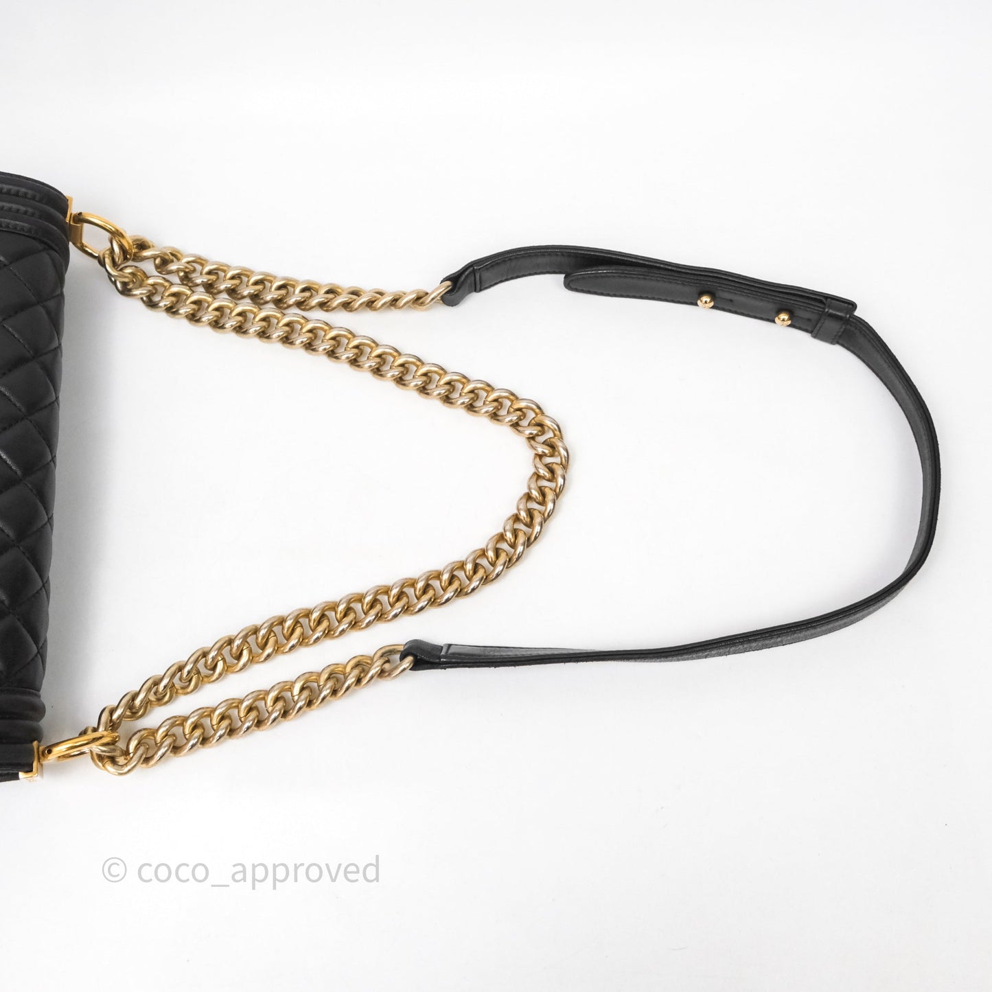 Chanel Medium Boy Quilted Black Lambskin Aged Gold Hardware
