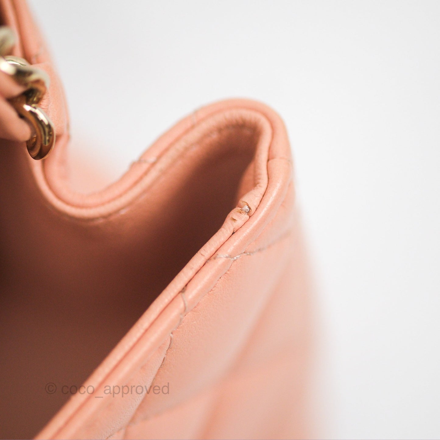 Chanel Quilted Mini Square Lambskin Light Beige Pink Gold Hardware