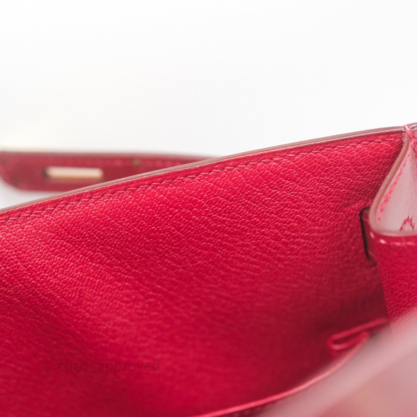 Hermès Vintage Kelly 32 Sellier Rouge Hermes 55 Box Leather Gold Hardware