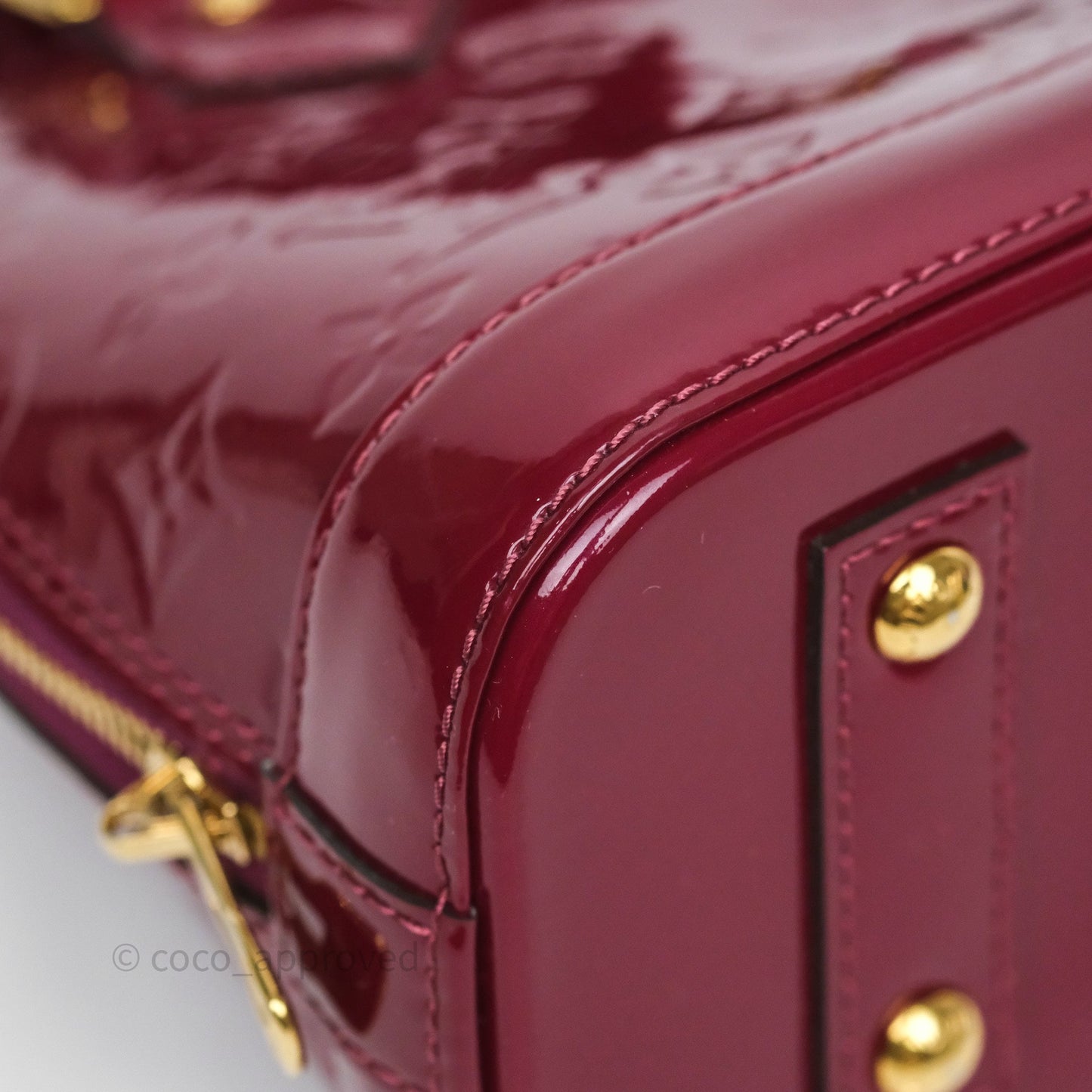 Louis Vuitton Alma BB Burgundy Patent Gold Hardware