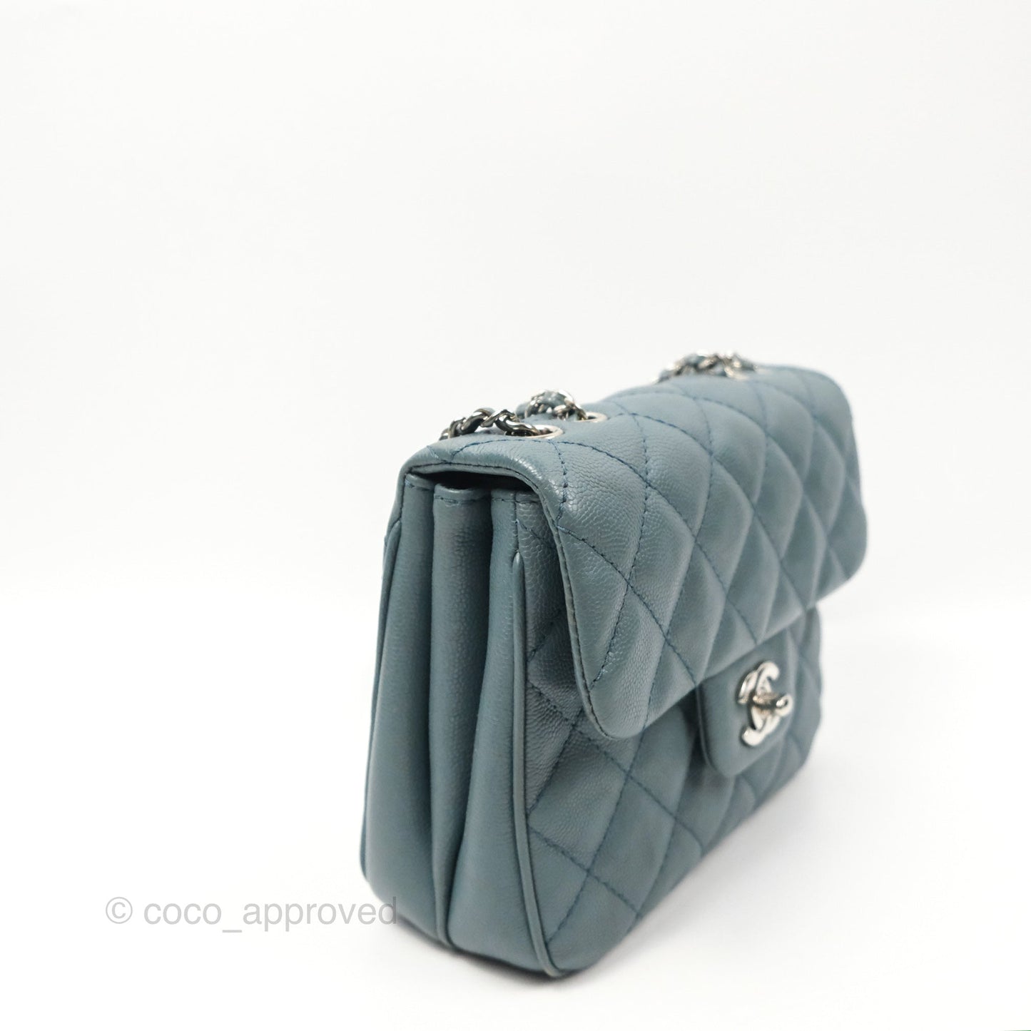 Chanel Quilted Small Urban Companion Flap Bag Blue Caviar Silver Hardware