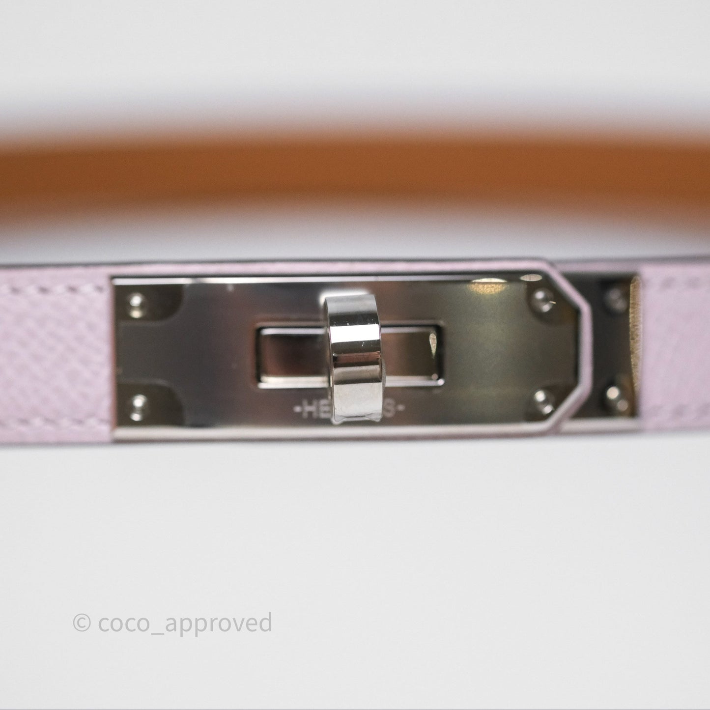 Hermès Epsom Kelly Pocket 18 Belt Mauve Pale 09 Palladium Hardware