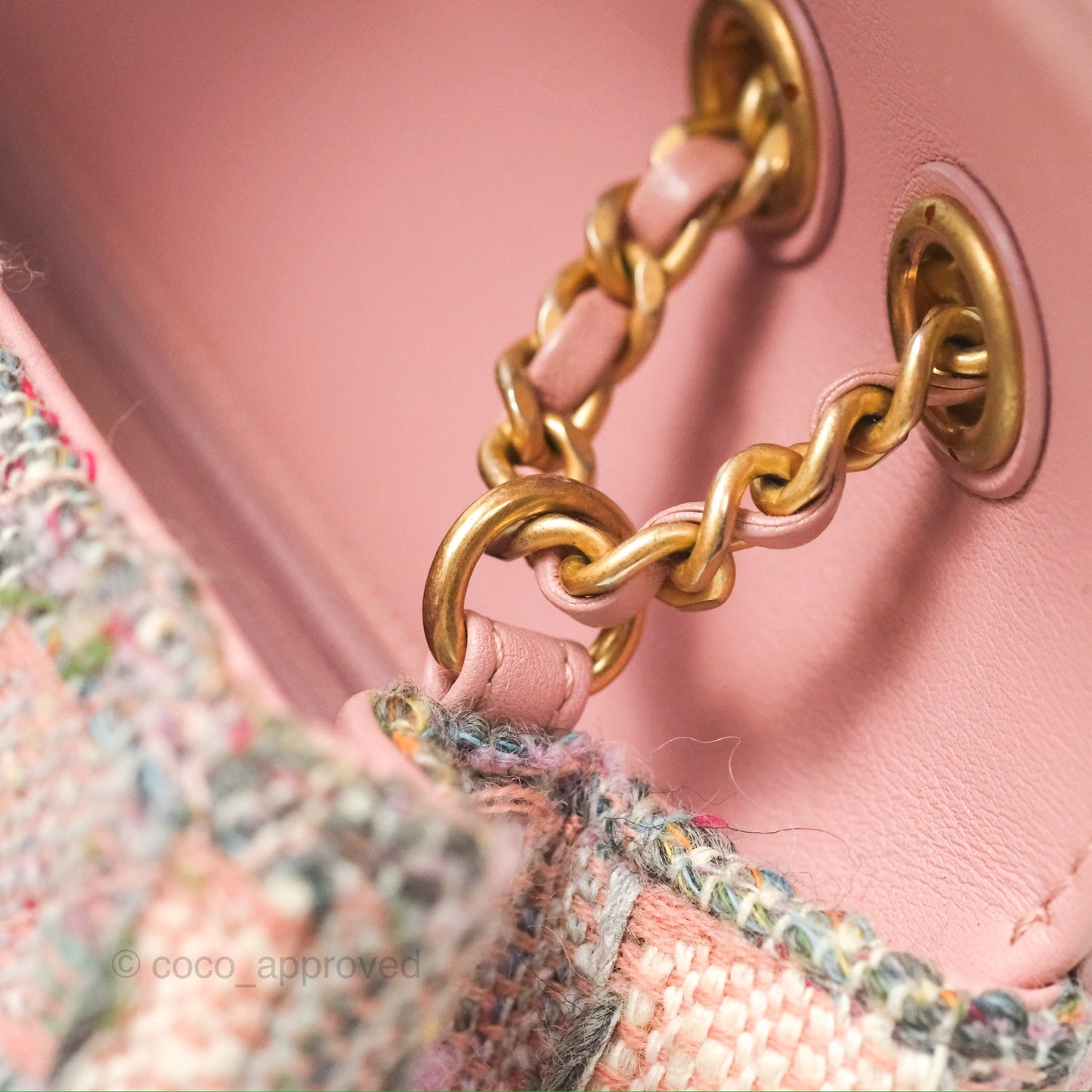 Chanel Small CC Filigree Flap Pink Tweed