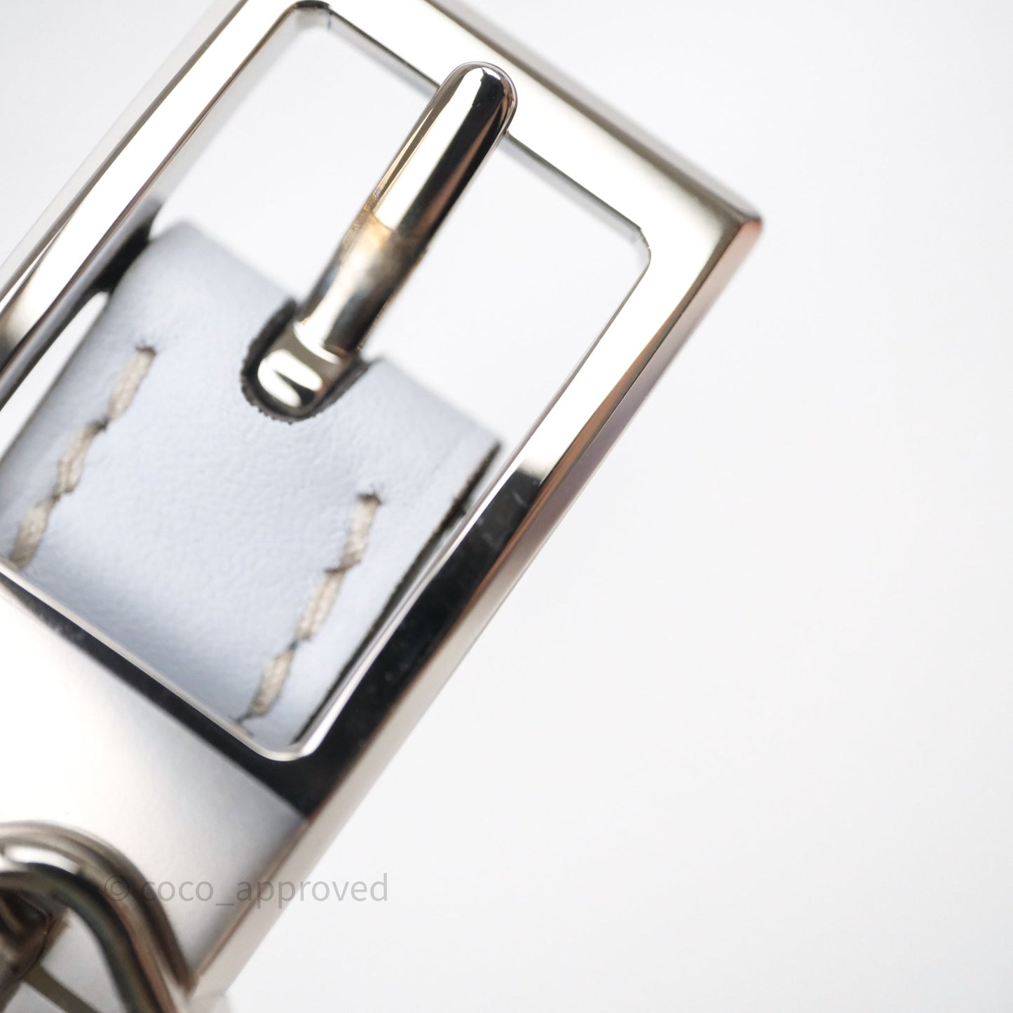 Hermès Lucky 15 Light Blue Reversible Swift/Epsom Belt Palladium Hardware