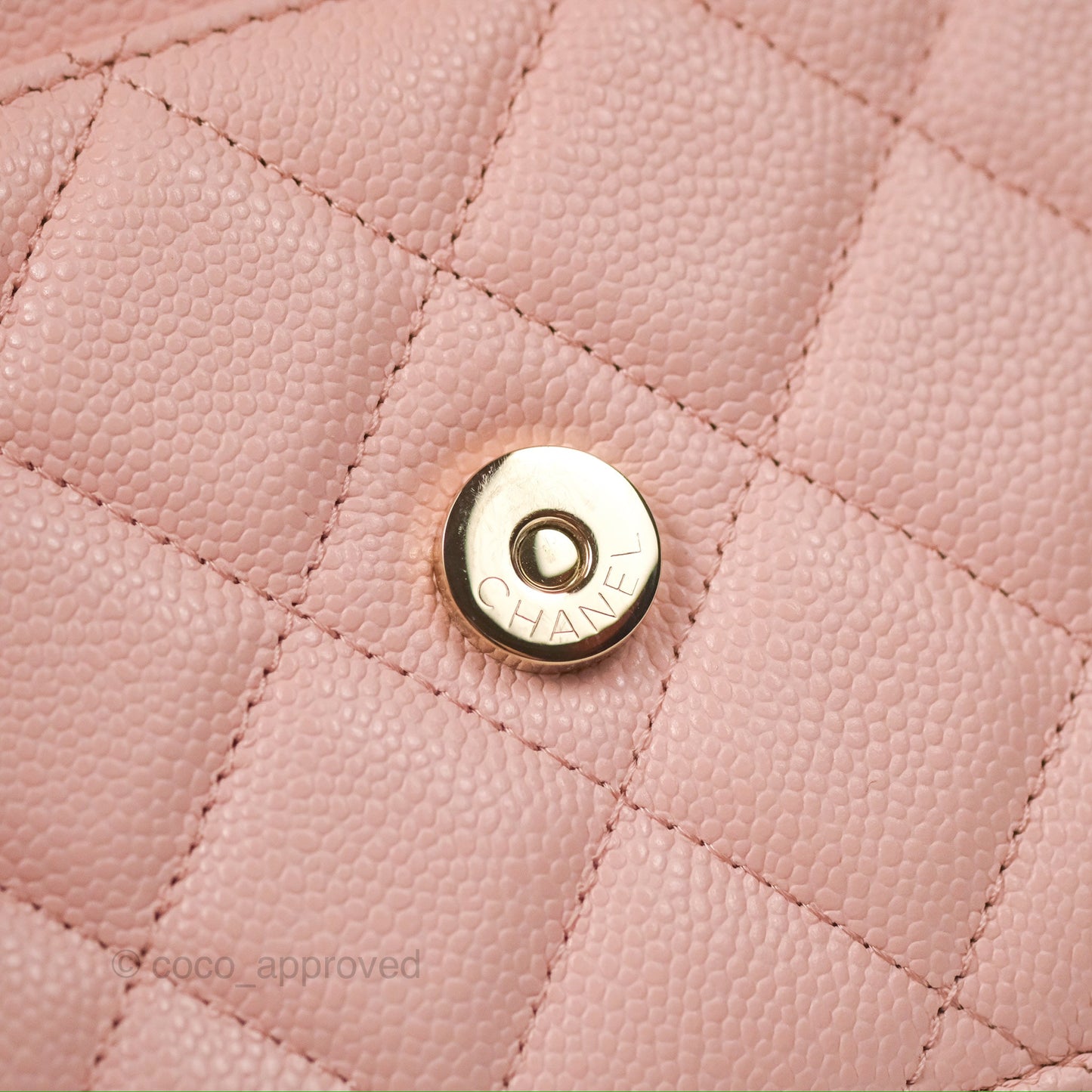 Chanel Quilted Classic Wallet on Chain WOC Light Pink Caviar Gold Hardware