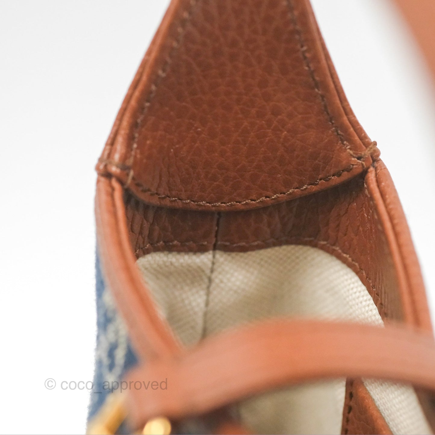 Gucci Jackie 1961 GG Supreme Denim Mini Shoulder Bag Gold Hardware