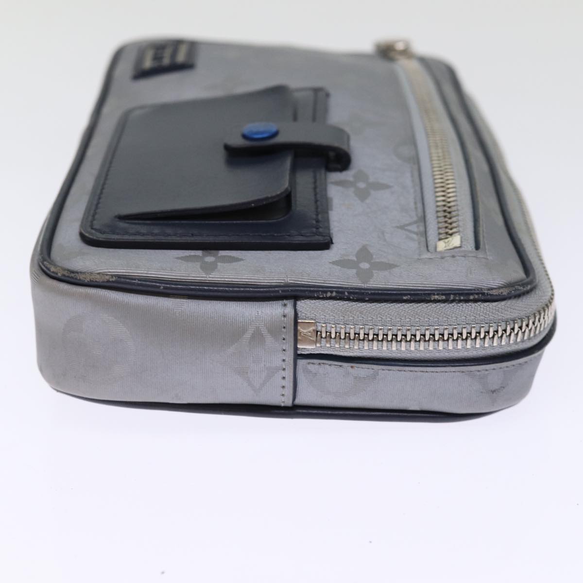 LOUIS VUITTON Monogram Satellite Alpha Clutch Bag Silver M44171 LV 76789