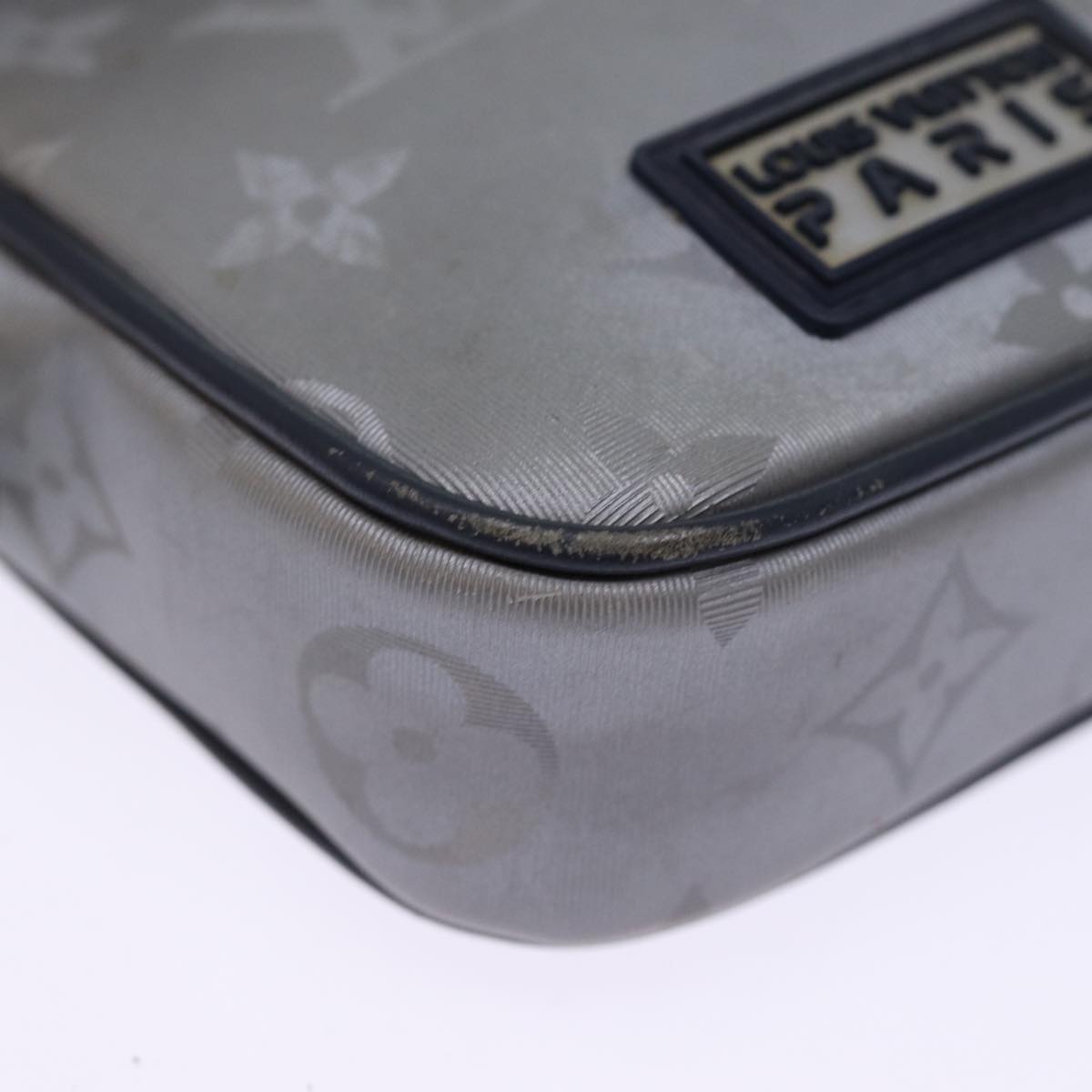 LOUIS VUITTON Monogram Satellite Alpha Clutch Bag Silver M44171 LV 76789