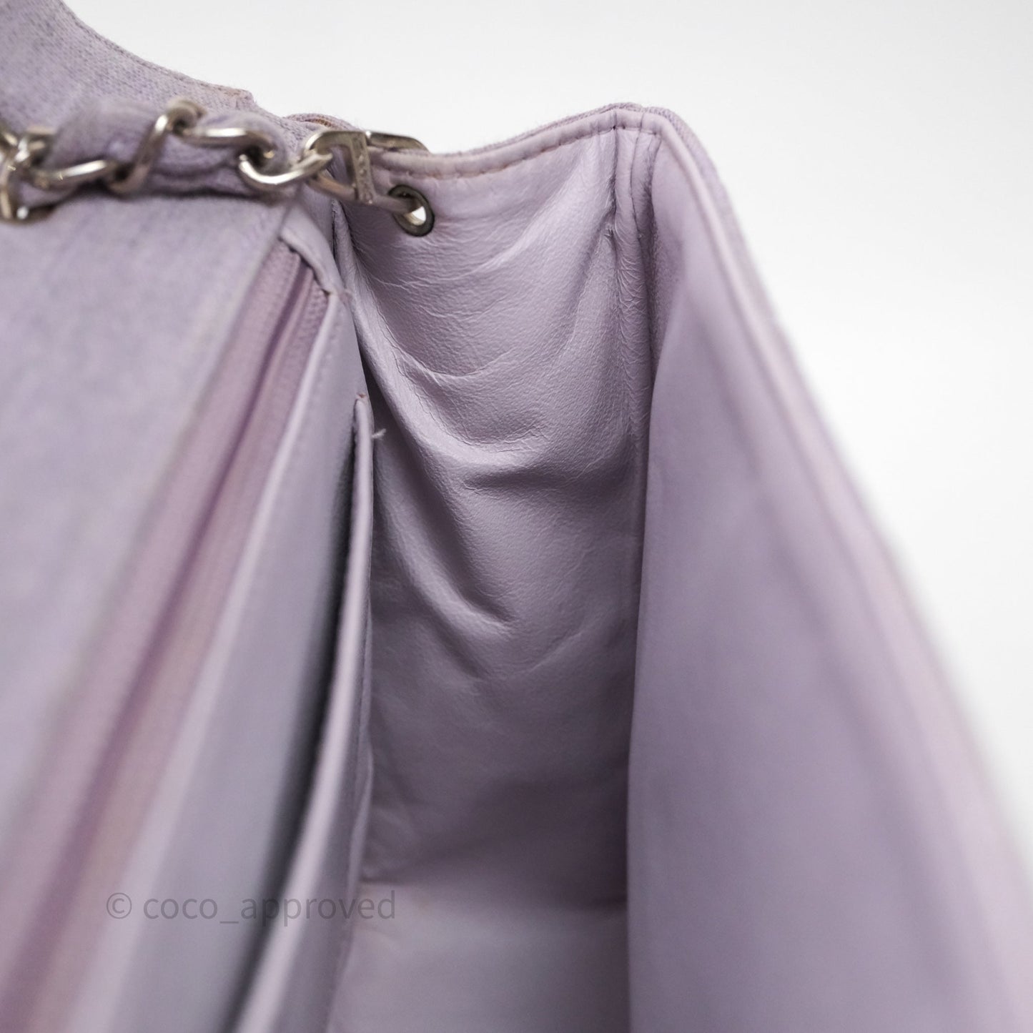 Chanel Medium Single Jersey Flap Bag Purple Silver Hardware